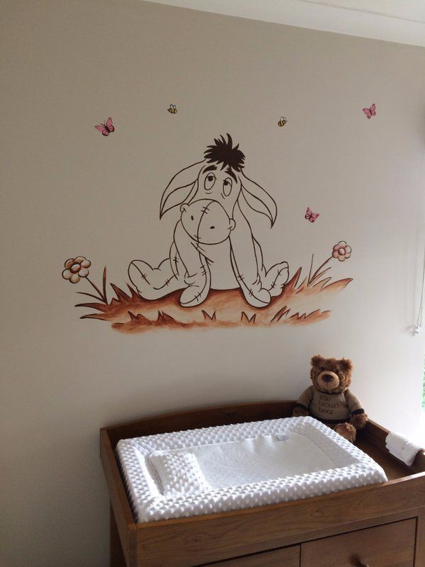Winnie The Pooh Eeyore Nursery Murals Www - Eeyore Themed Nursery , HD Wallpaper & Backgrounds