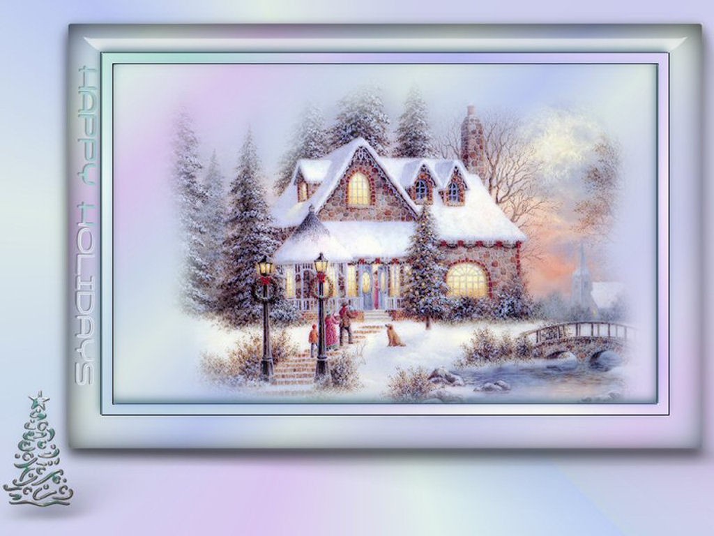 Pastel Holiday Cheery Festive Home Family Decoration - عيد ميلاد مجيد سعيد , HD Wallpaper & Backgrounds