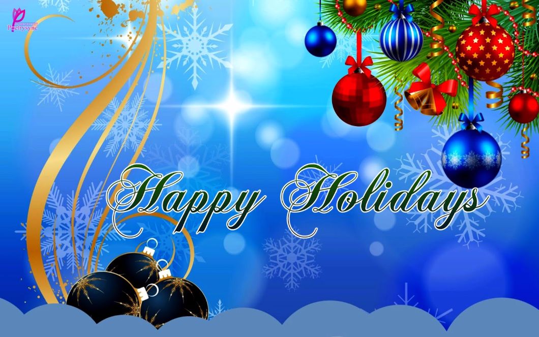 Happy Holidays Blue Greetings And Wishes Card Wallpaper - Happy Holidays And Happy New Year Cards , HD Wallpaper & Backgrounds