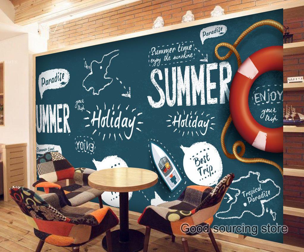 Handpainting Summer Holiday Vocation Photo Wallpaper - Vintage Style Paris Coffee Shop , HD Wallpaper & Backgrounds