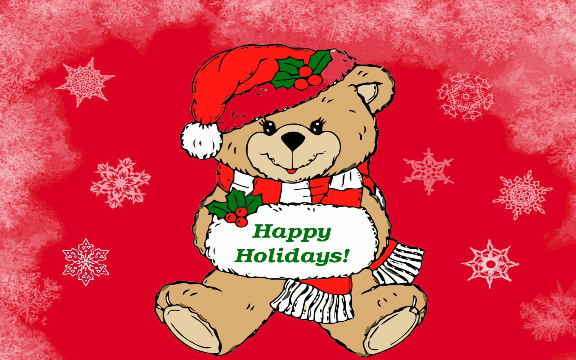 Happy Holidays Teddy Bear , HD Wallpaper & Backgrounds