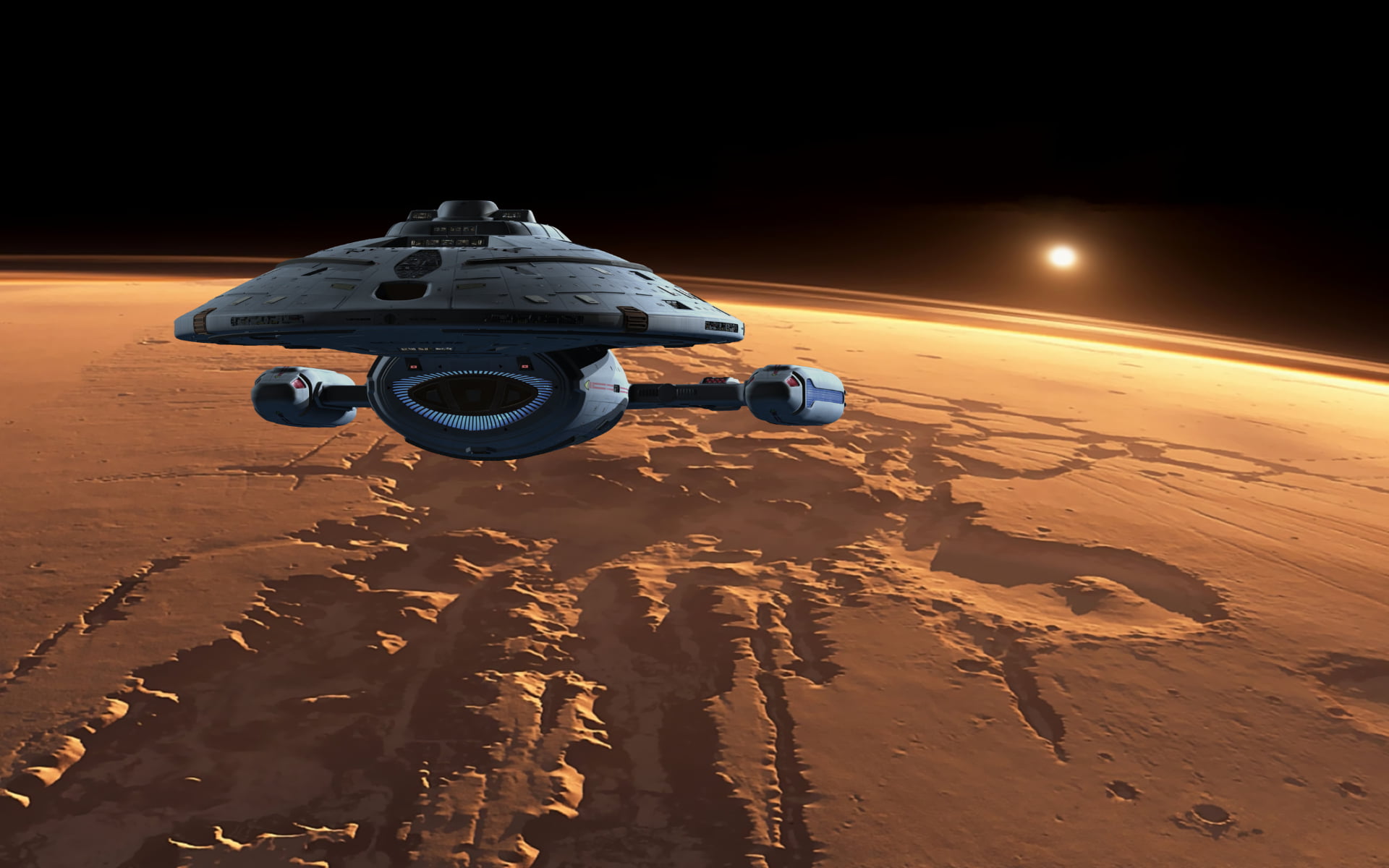 Uss Enterprise, Star Trek, Uss Voyager, Spaceship, - Mars Colony Wallpaper Hd , HD Wallpaper & Backgrounds
