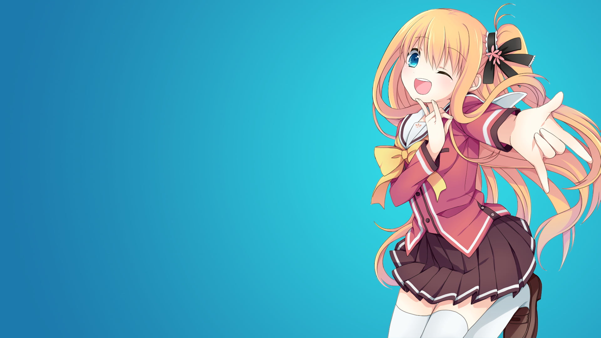 Anime, Charlotte, Blonde, Blue Eyes, Blush, Charlotte - Kurobane Yusa , HD Wallpaper & Backgrounds