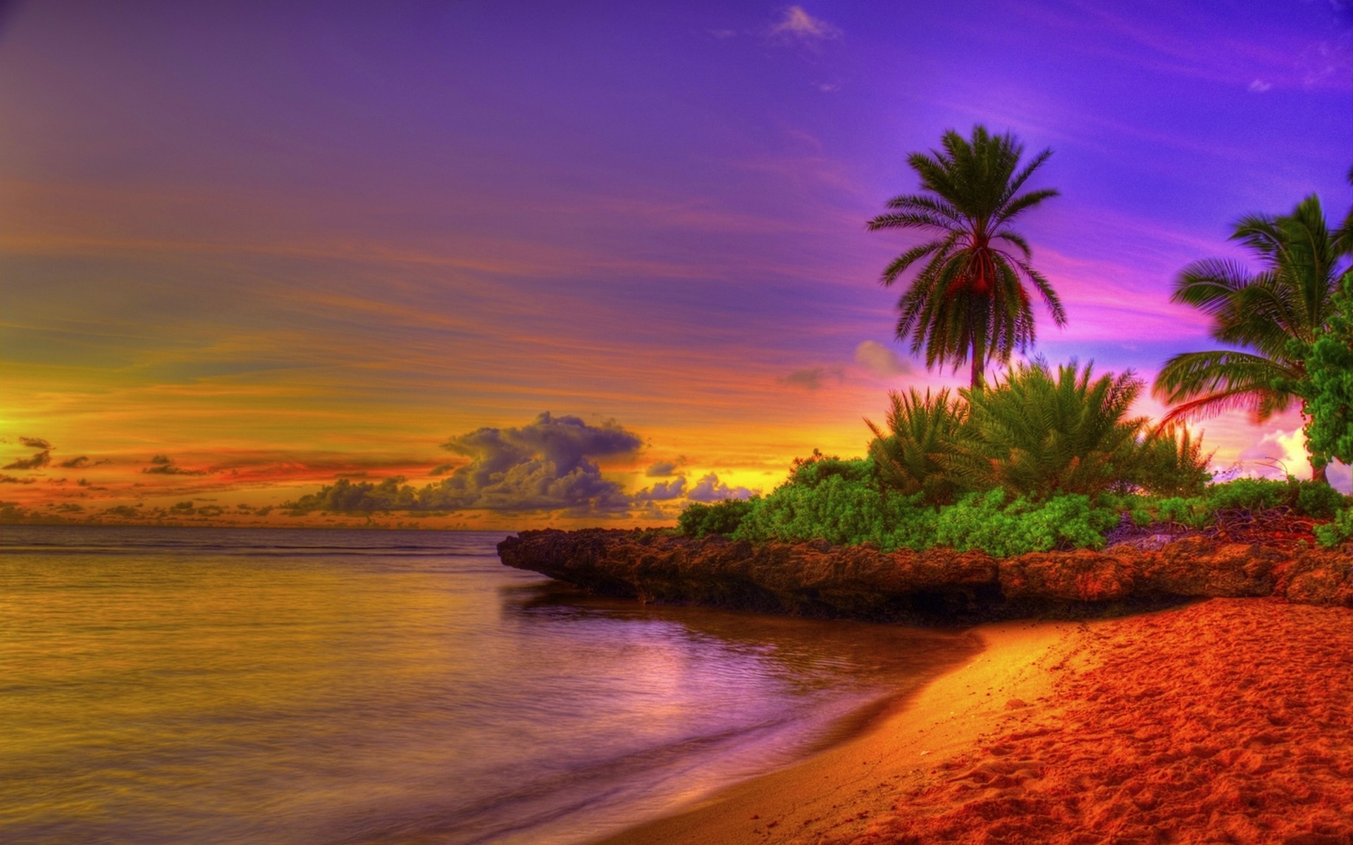 Tropical Beach Desktop Wallpapers - Sun Rise Background Hd , HD Wallpaper & Backgrounds