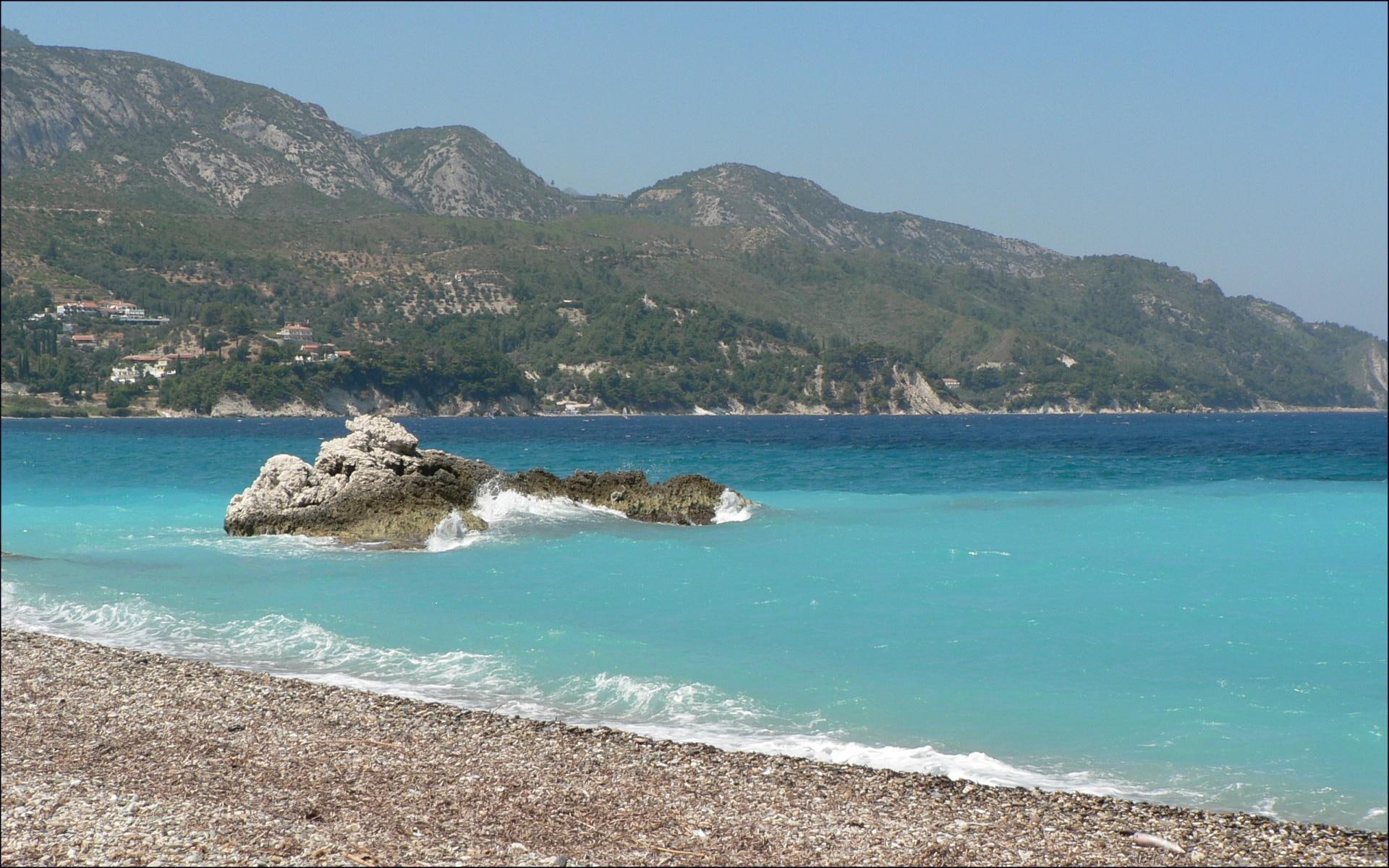 Greek Isl Beach, Greece, Druffix, Europe, Paradise, - Kokkari Beach , HD Wallpaper & Backgrounds