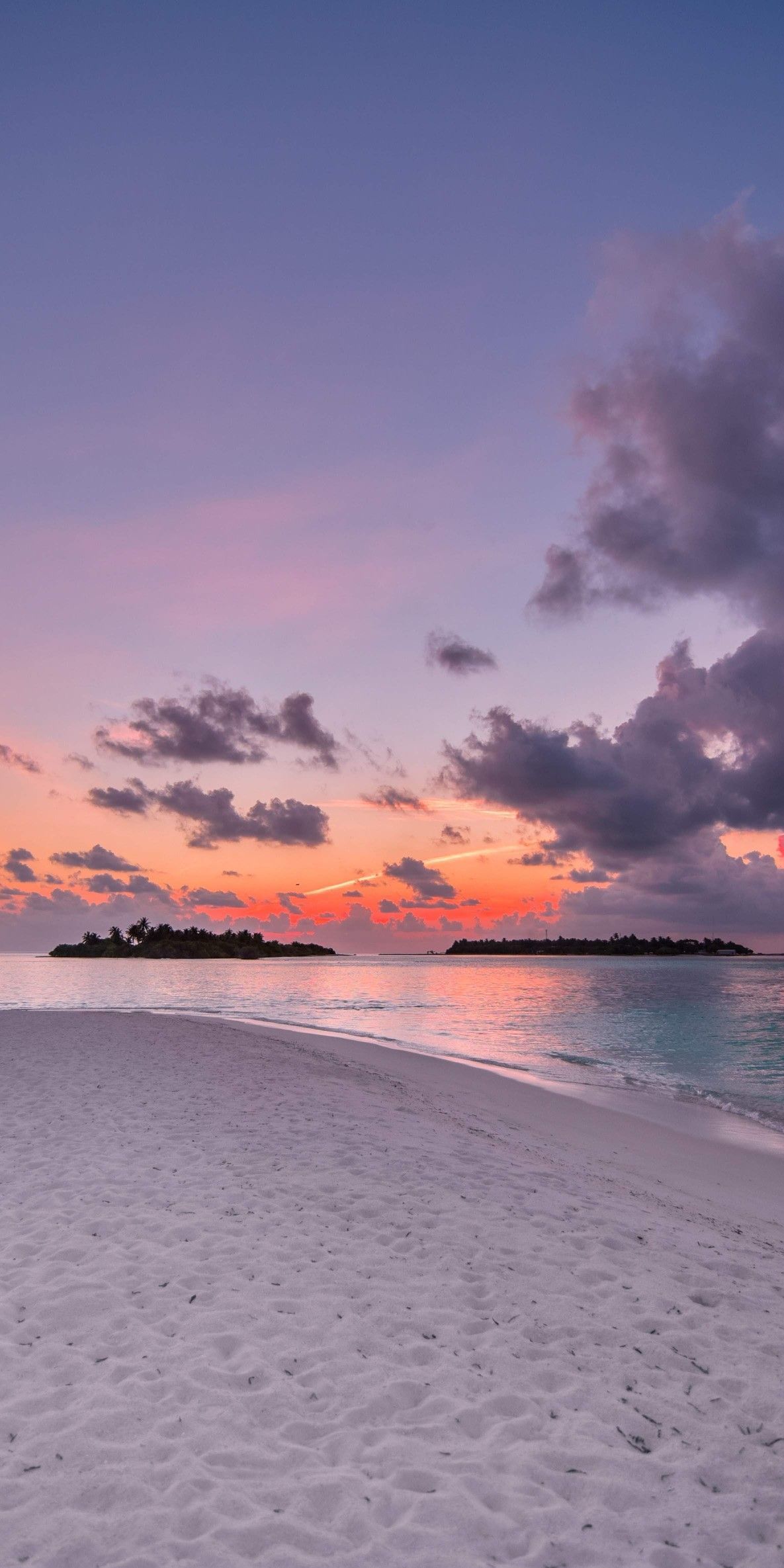 Beach Island Sunset Clouds Nature Wallpaper Summer