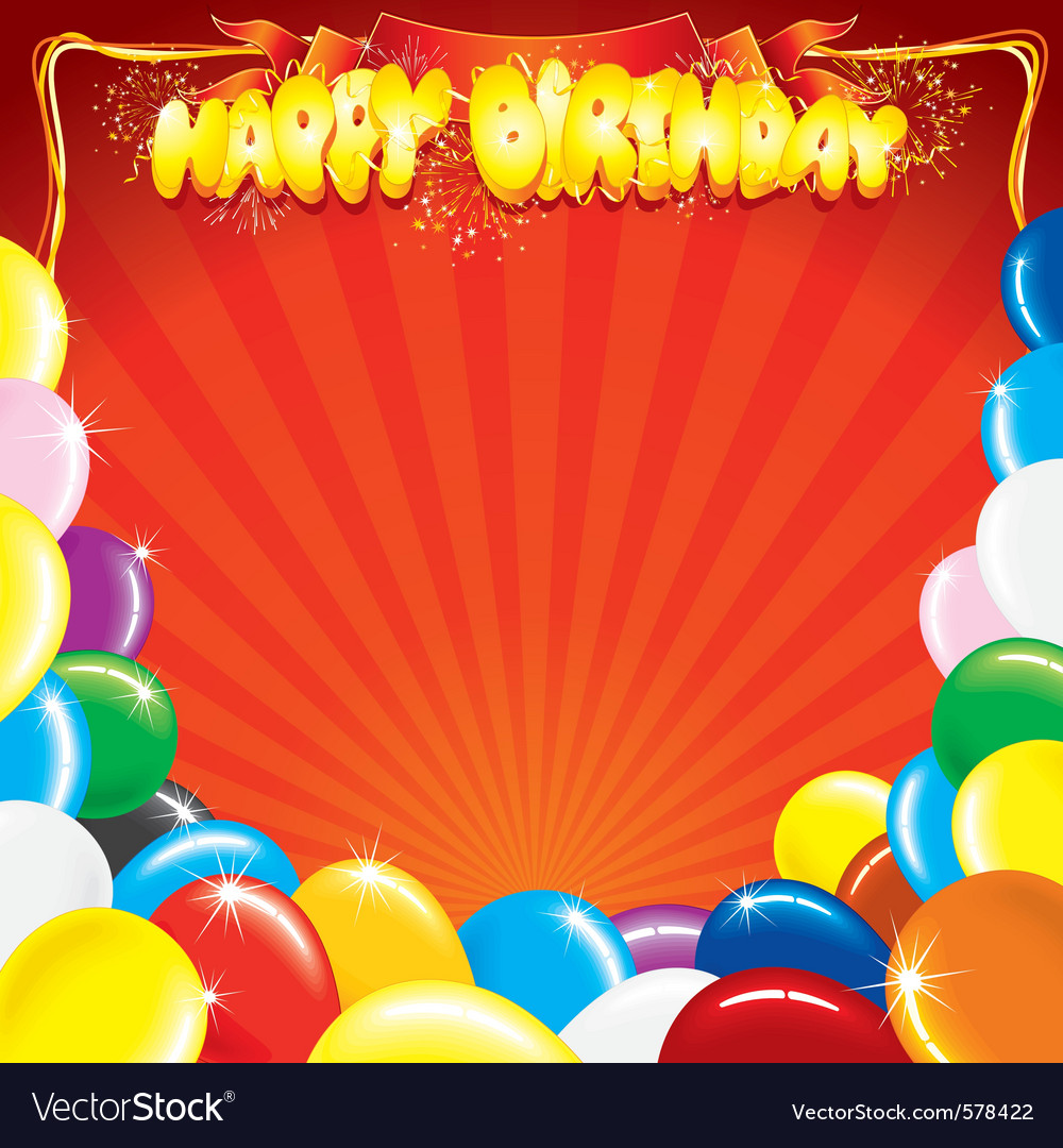 Balloon Ribbon Happy Birthday Background 01 Free - Happy Birthday Image Background , HD Wallpaper & Backgrounds