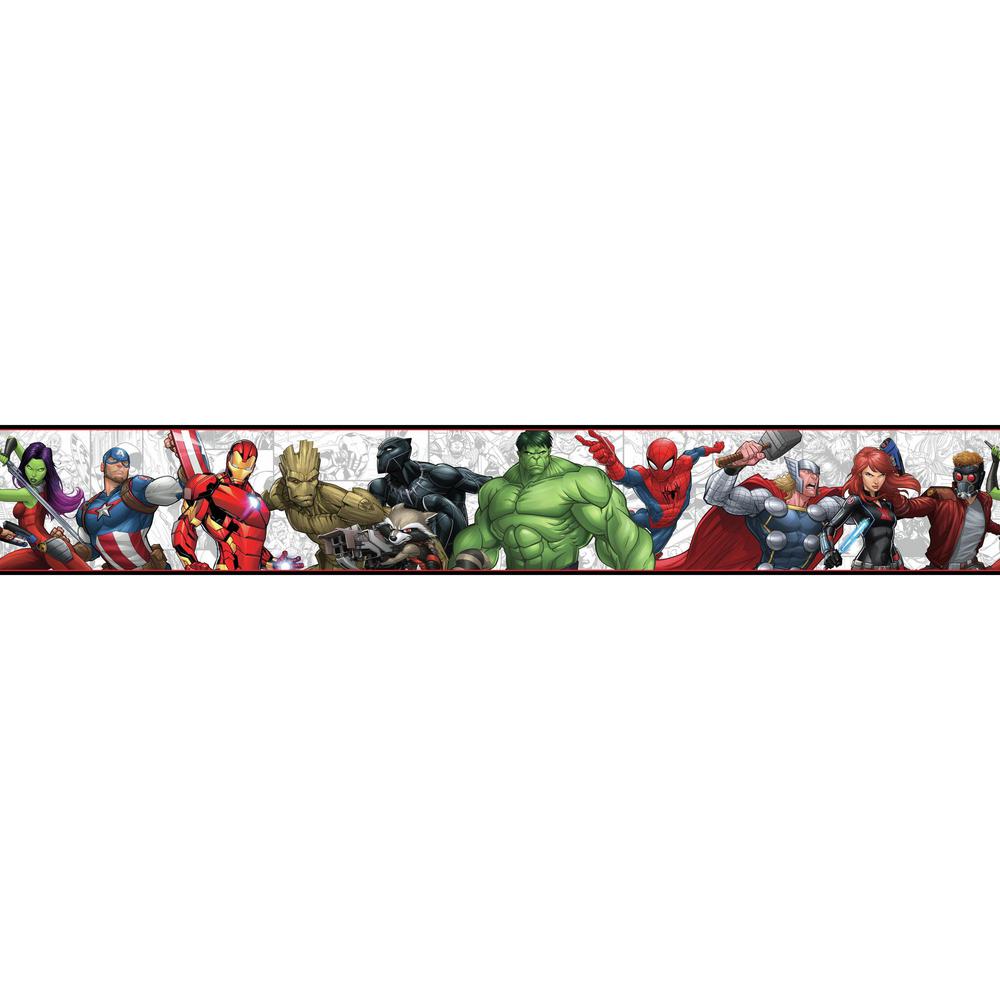 York Wallcoverings Disney Kids Iii Marvel Characters - Marvel Avengers Border , HD Wallpaper & Backgrounds