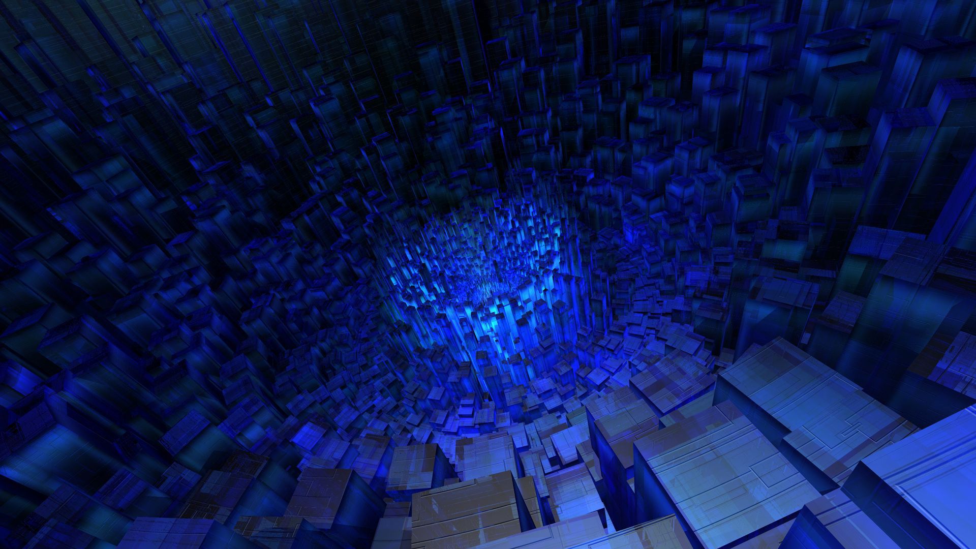 3d Blue Cube Tunnel Wallpaper - Blue Wallpaper 3d , HD Wallpaper & Backgrounds