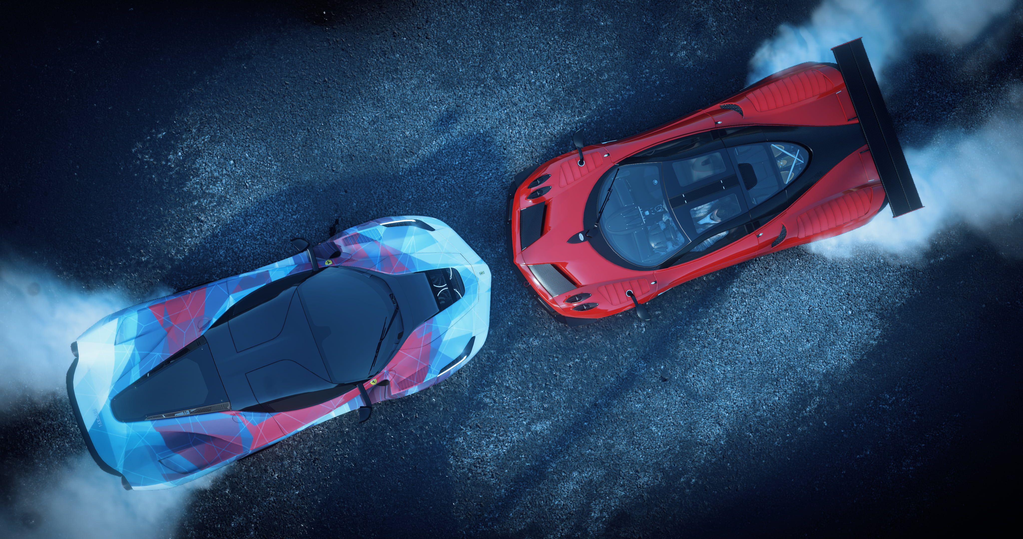 Red And Blue Cars, The Crew, Car, Pagani Huayra, Ferrari - Laferrari Wallpaper Red , HD Wallpaper & Backgrounds