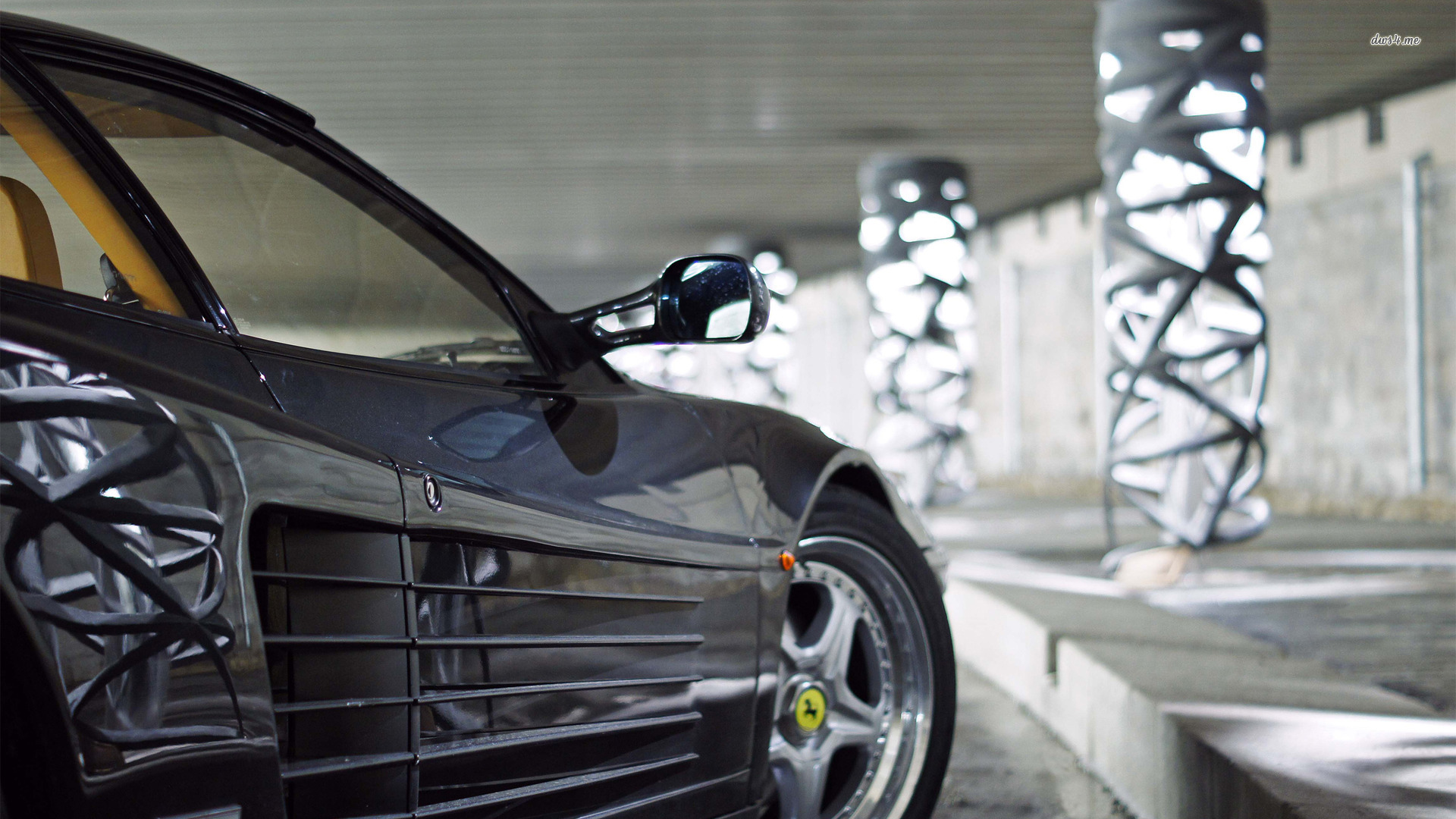 Ferrari Testarossa Wallpaper - Black Ferrari Testarossa , HD Wallpaper & Backgrounds
