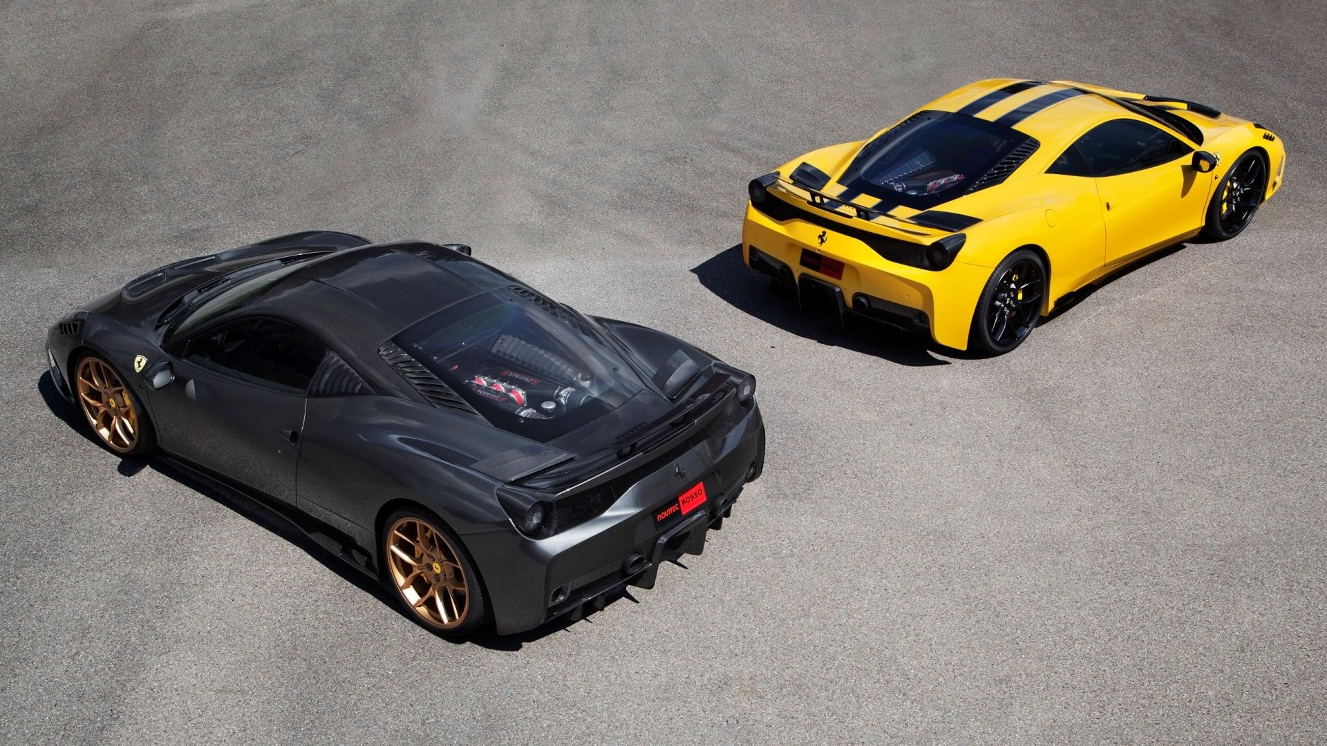 Black And Yellow Novitec Rosso Ferrari 458 - Ferrari 458 Speciale , HD Wallpaper & Backgrounds