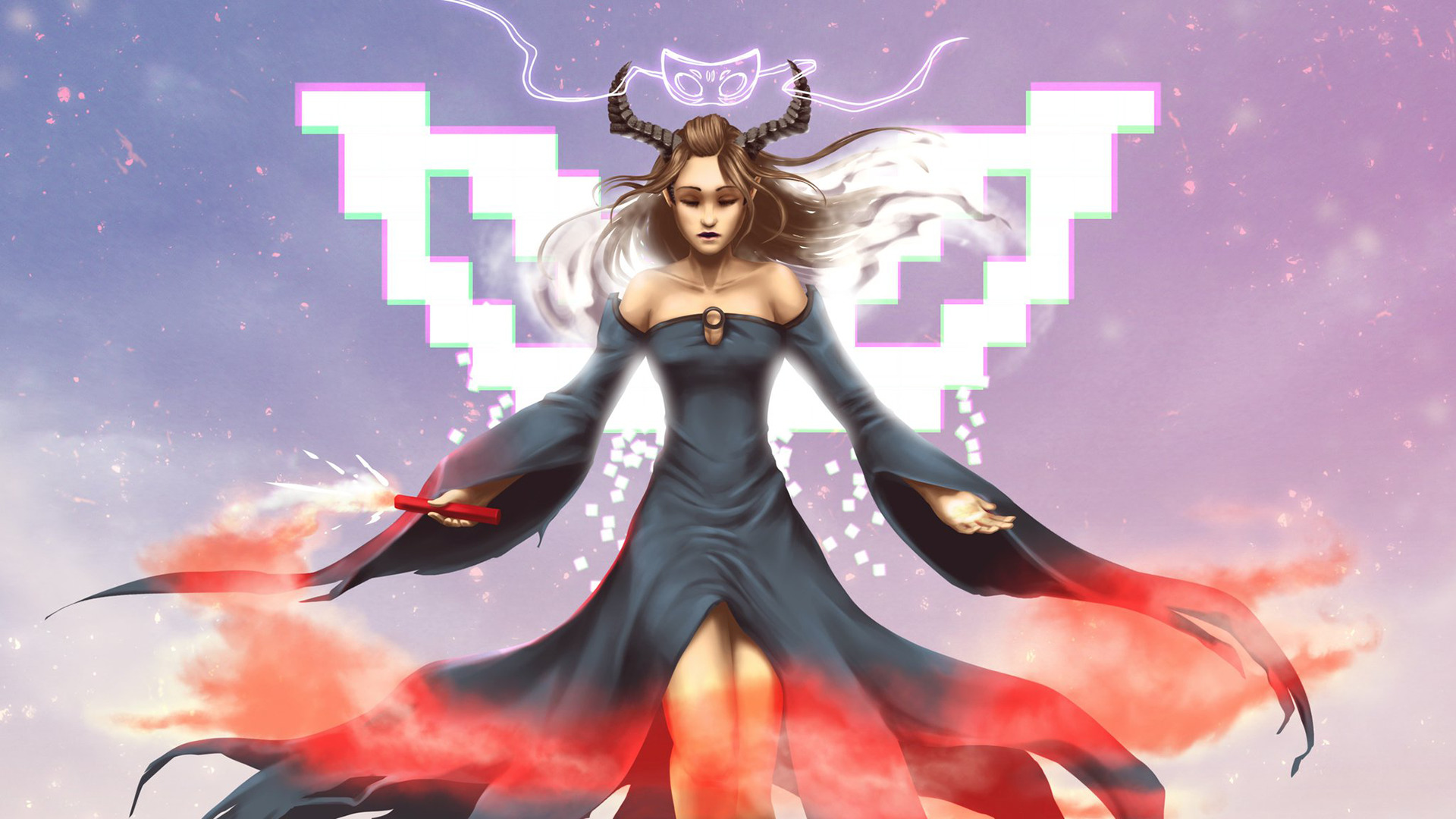 Px Angel Artwork Fantasy Art Glitch Art Monstercat - Woman Warrior , HD Wallpaper & Backgrounds