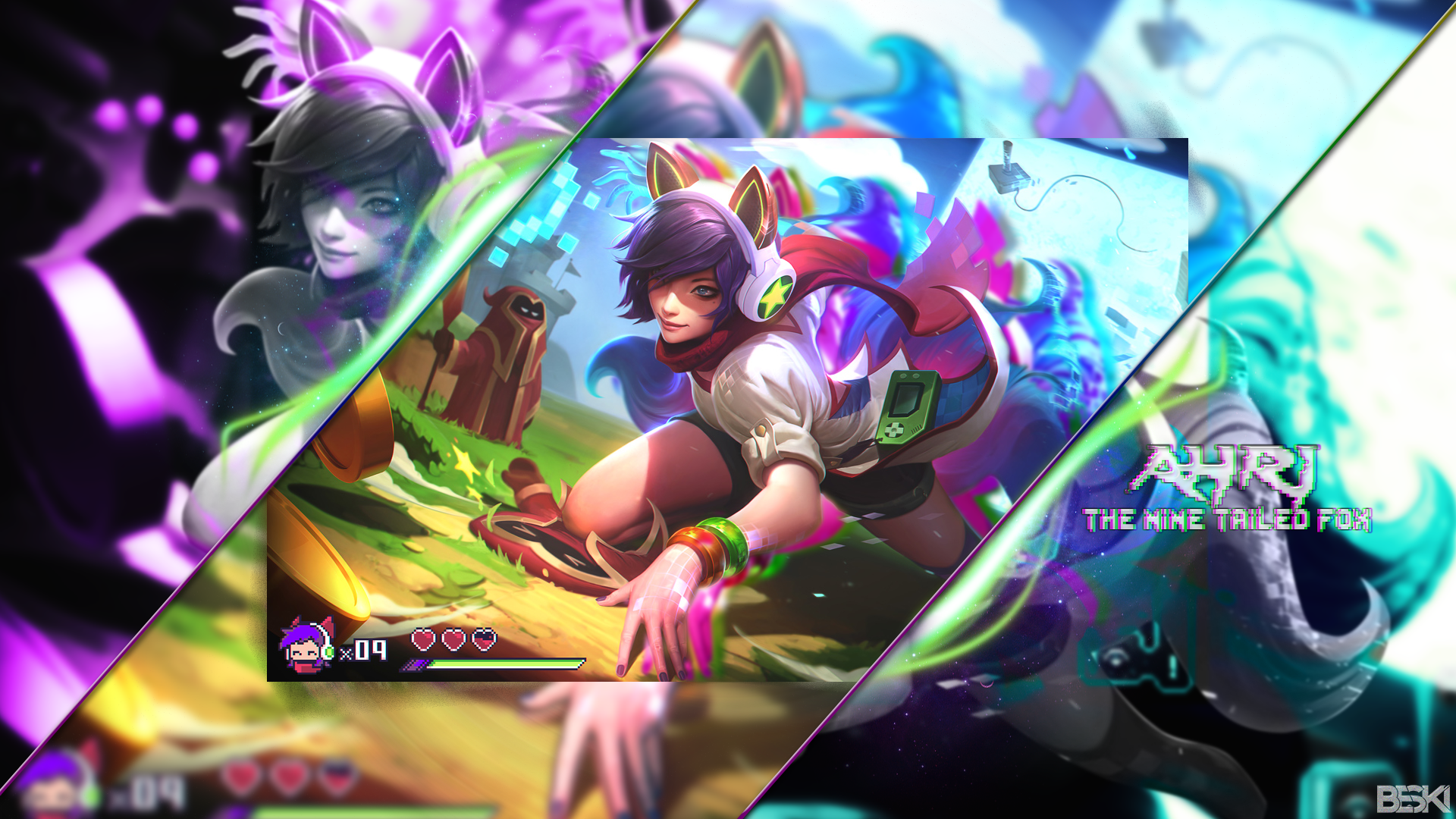 League Of Legends, Ahri, Nine Tailed Fox - Ahri Arcade Wallpaper Hd , HD Wallpaper & Backgrounds