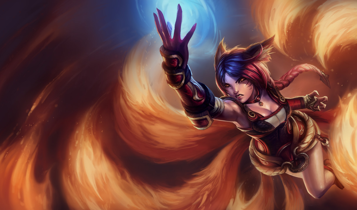 League Of Legends Ahri Splash - Lol Ahri Skins , HD Wallpaper & Backgrounds