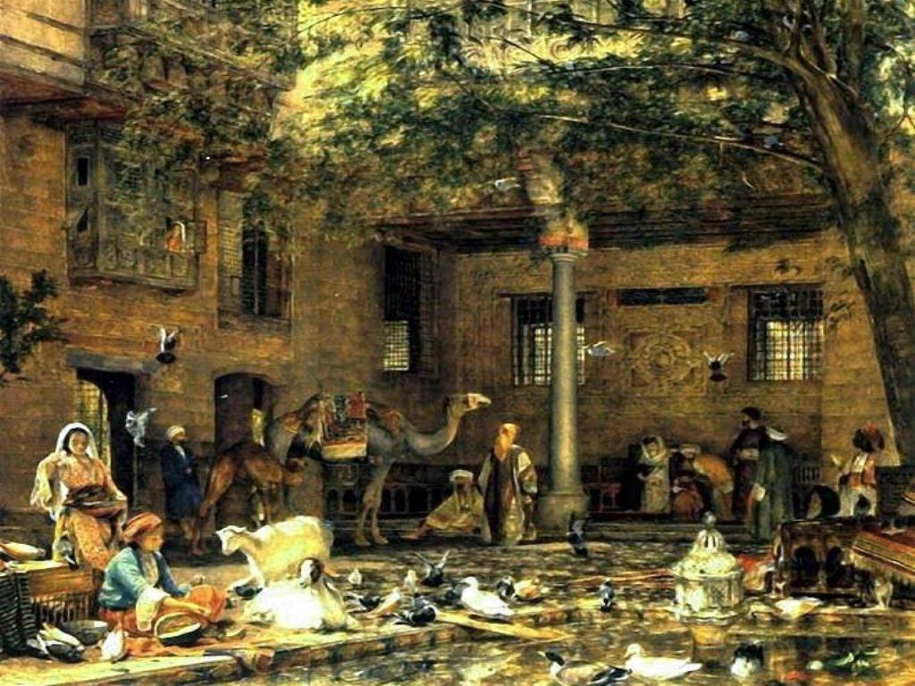 Osmanlı Tablo Ve Gravürleri - Courtyard Of The Coptic Patriarchs House , HD Wallpaper & Backgrounds