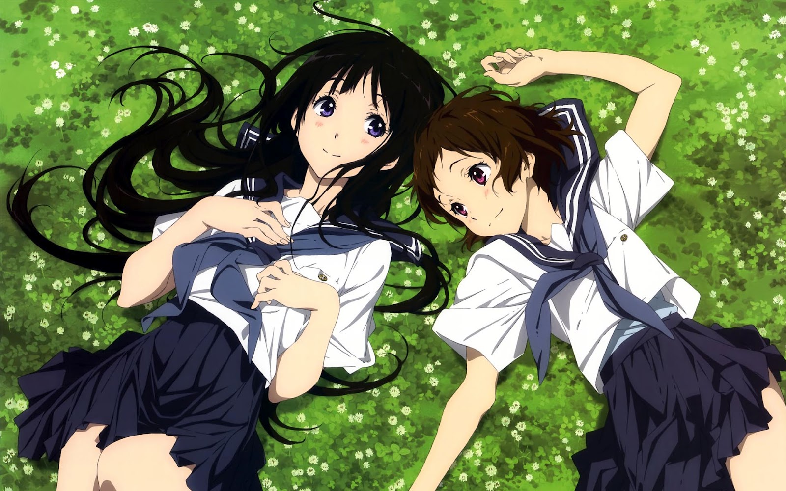 Hyouka Images Hyouka Hd Wallpaper And Background Photos - Anime Girls With Black And Brown Hair , HD Wallpaper & Backgrounds