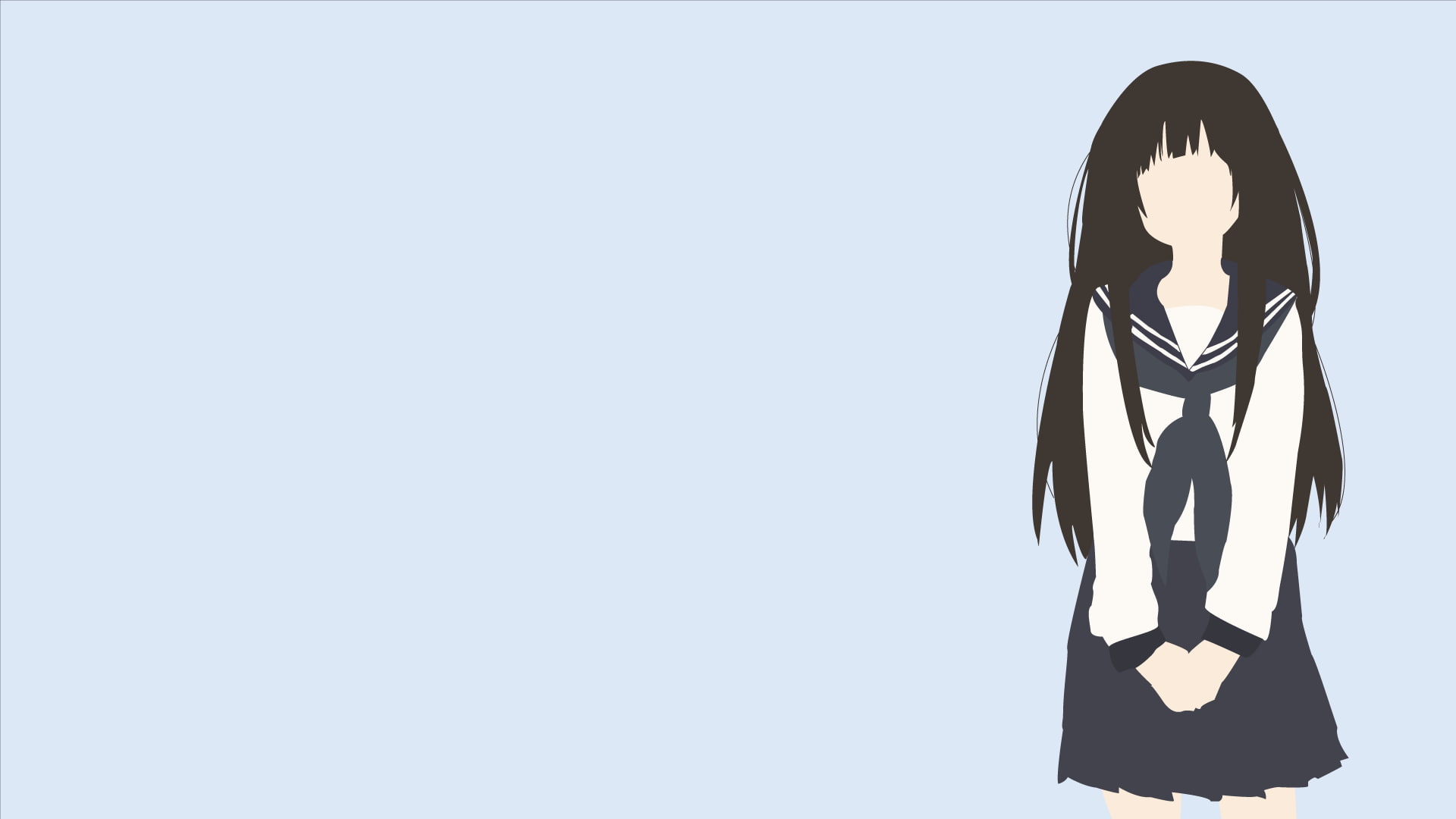 Minimalism, Anime Girls, Anime, Hyouka Wallpaper - Anime Girl Minimalist , HD Wallpaper & Backgrounds