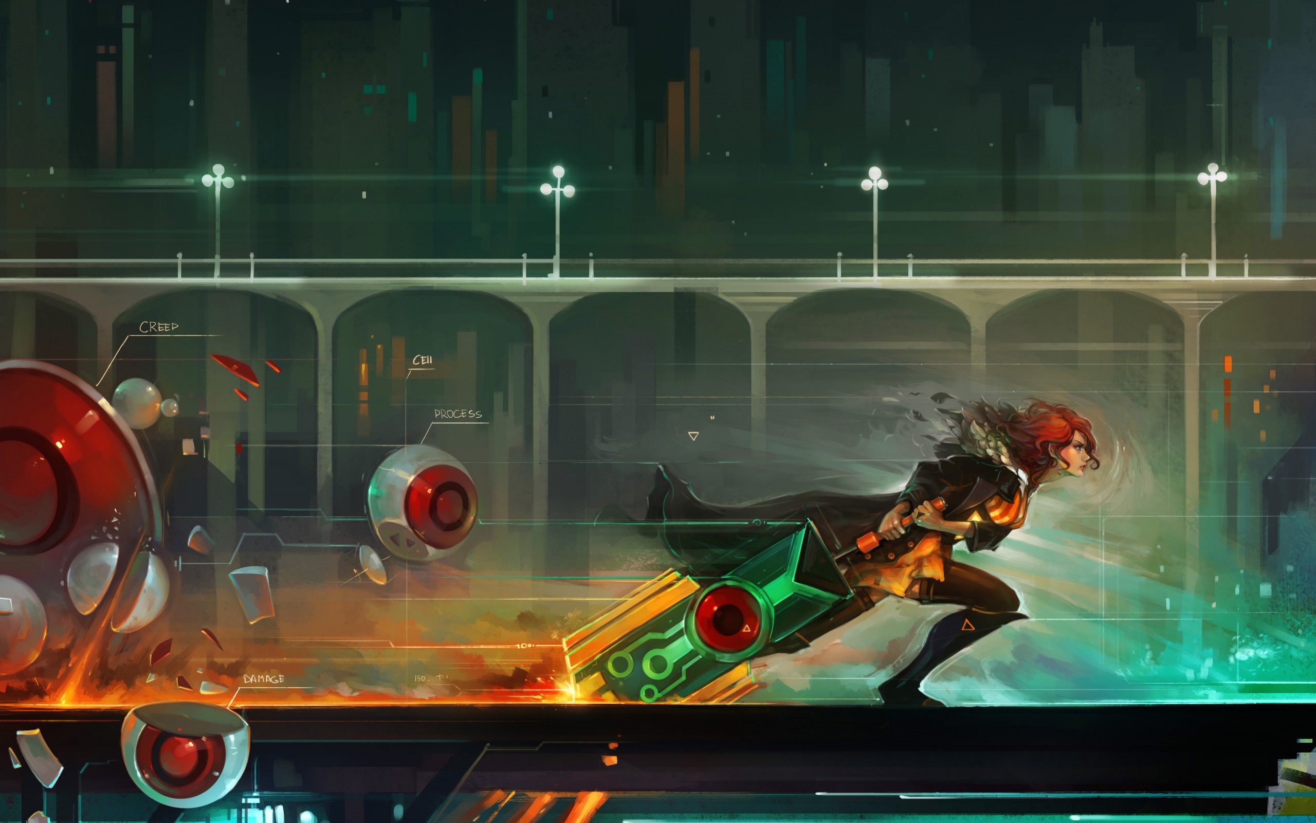 Hd Wallpaper - Transistor Game , HD Wallpaper & Backgrounds