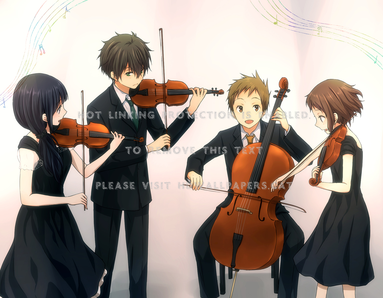 Hyouka Orchestra Anime Igrls Instruments Hd Wallpaper - Anime Violin Child , HD Wallpaper & Backgrounds