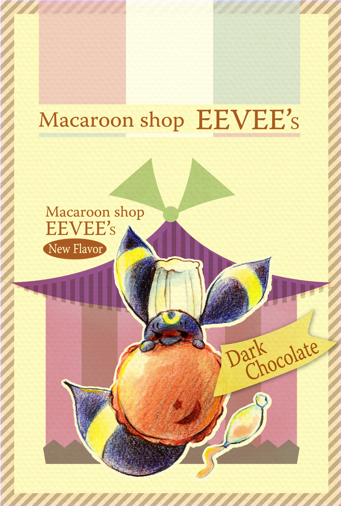 View Fullsize Umbreon Image - Eevee's Sweet Macaroon Shop , HD Wallpaper & Backgrounds