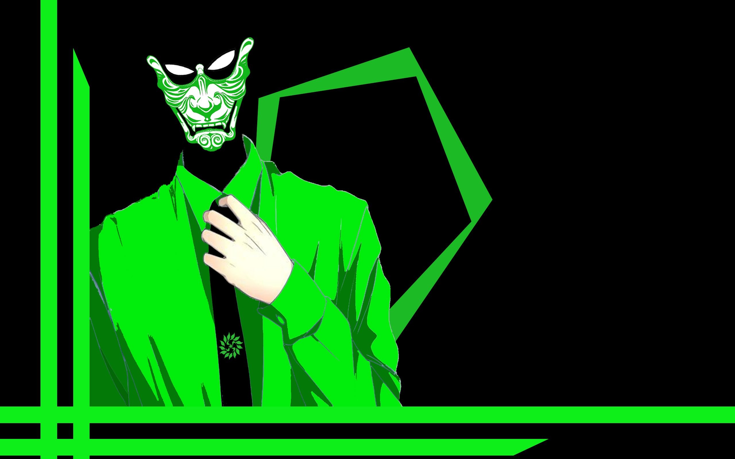 Dark Green Pentagon Samurai Freak Eyes Wallpaper At - Freaky Wallpaper For Pc , HD Wallpaper & Backgrounds