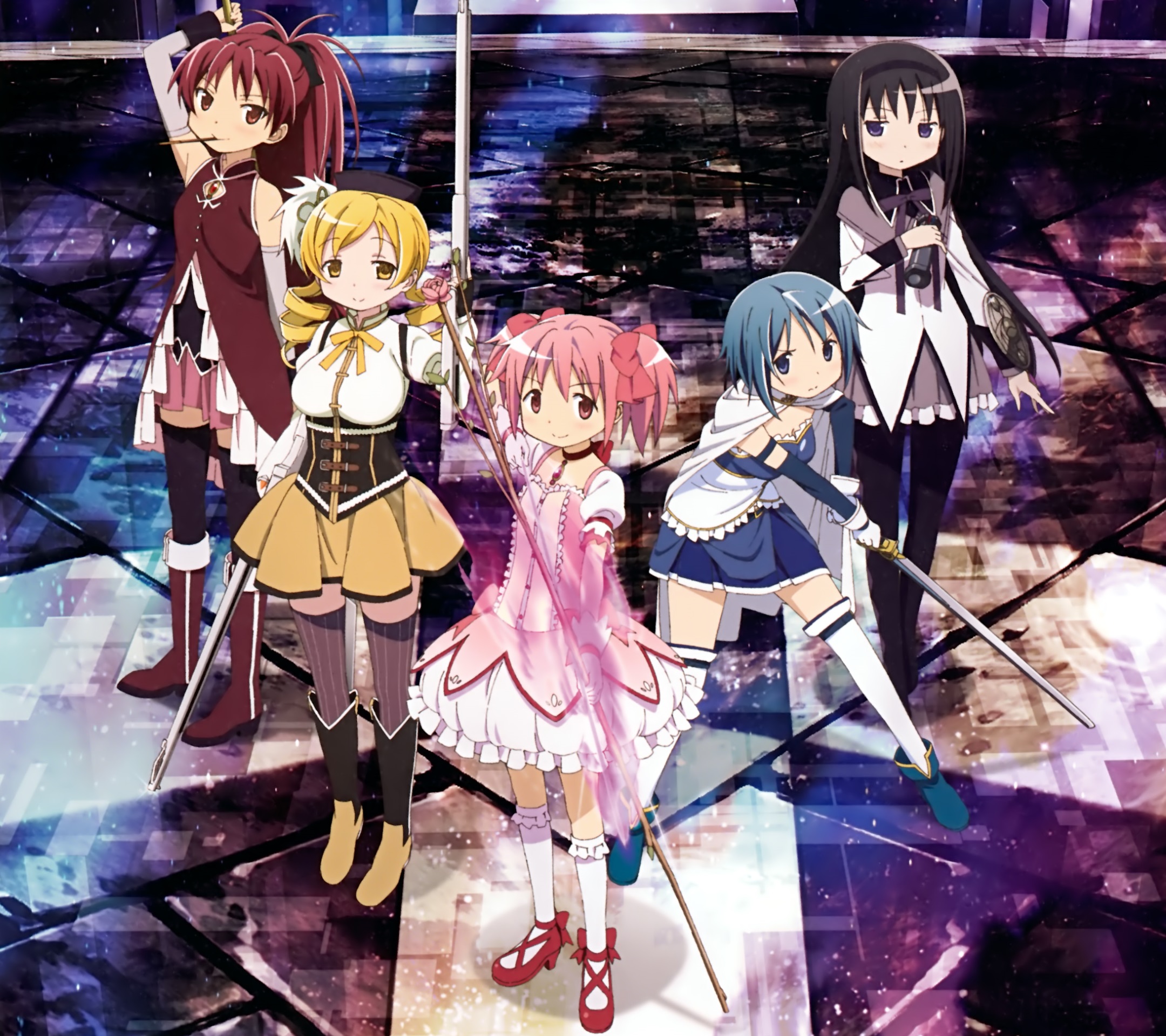 Mahou Shoujo Madoka Magica Madoka Kaname Homura Akemi - Mahou Shoujo Madoka Magica , HD Wallpaper & Backgrounds