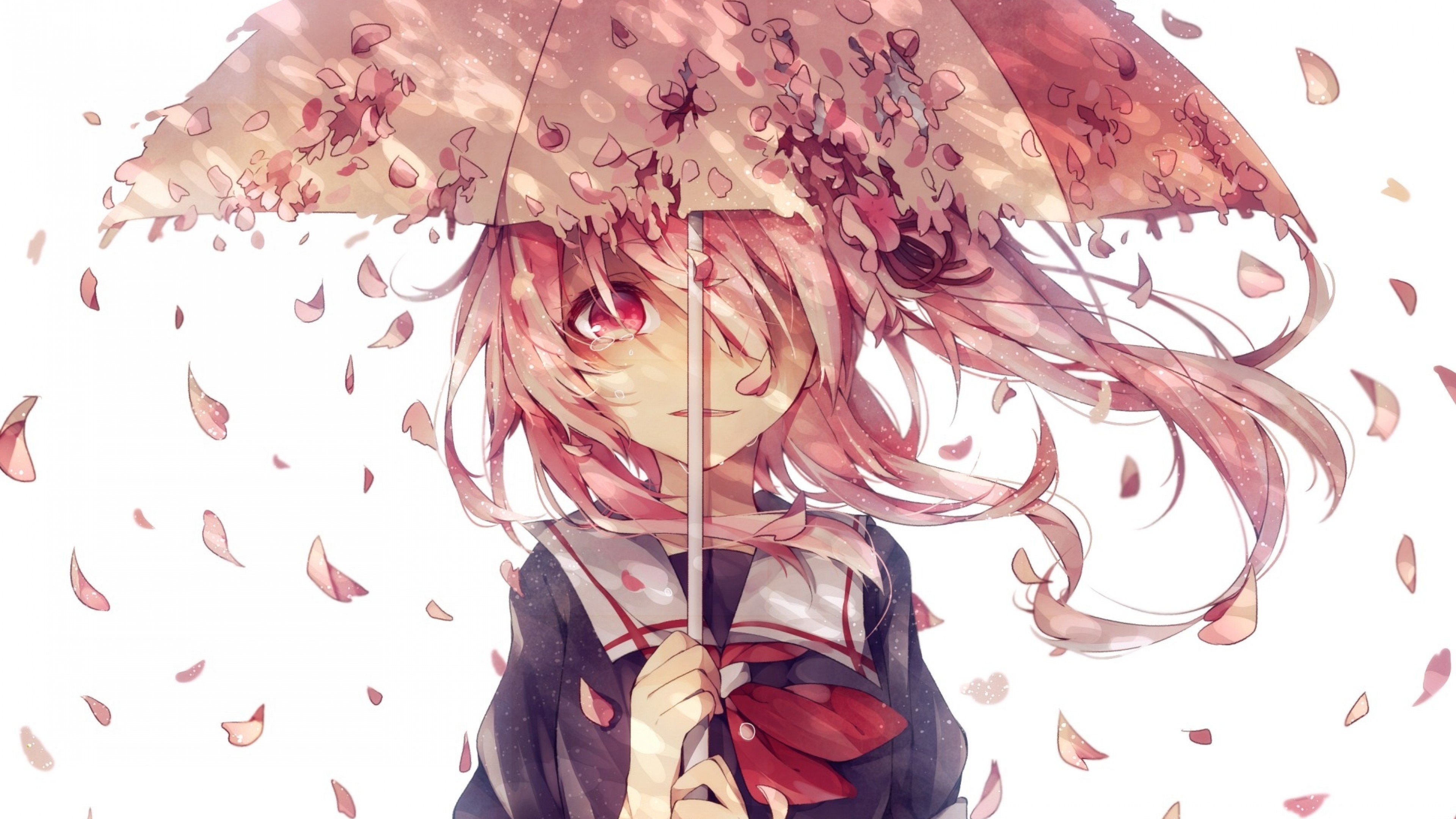 Mirai Nikki, Yuno Gasai, Tears - Sad Anime Girl Crying And Smiling , HD Wallpaper & Backgrounds