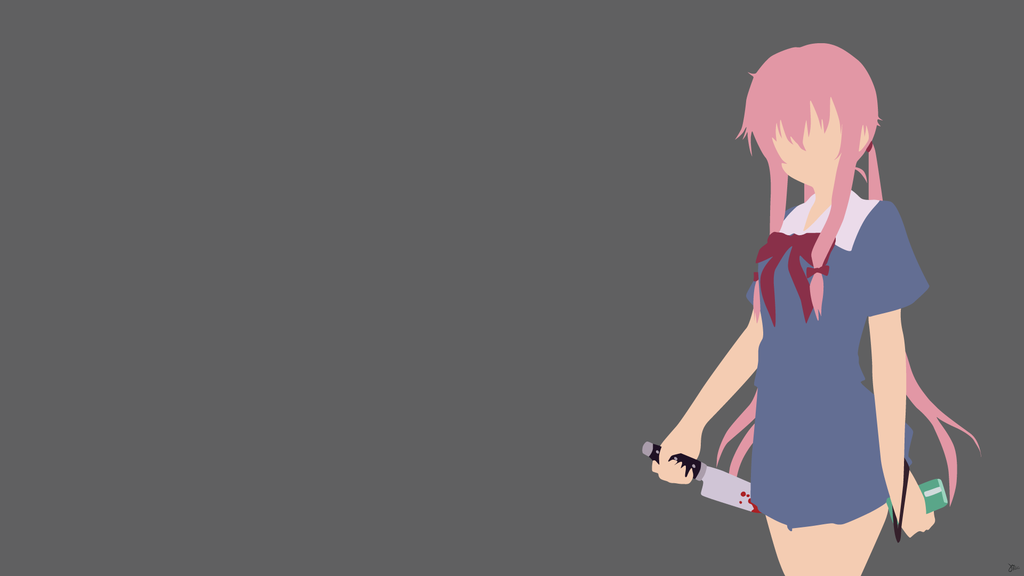 Gasai Yuno Minimalista Wallpaper Por Greenmapple17 - Yuno Gasai Wallpaper Iphone , HD Wallpaper & Backgrounds