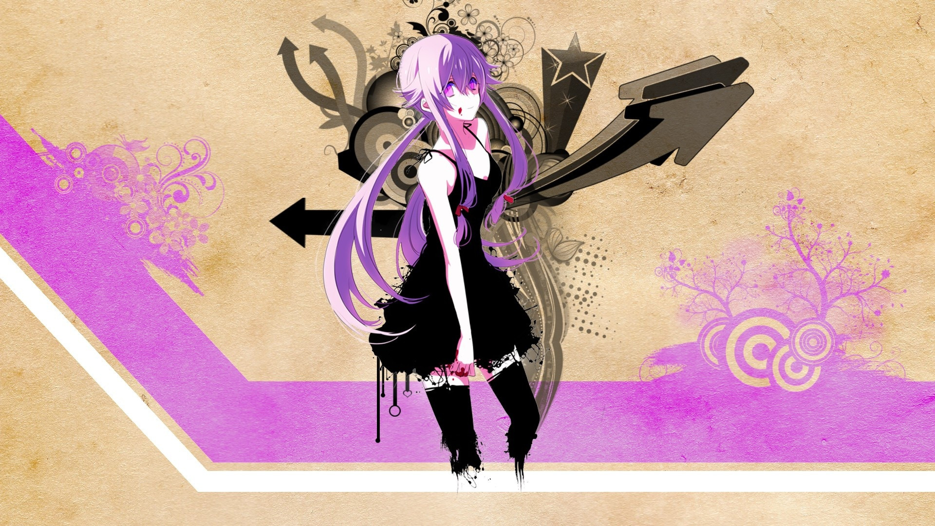 Yuno Gasai Black Dress Wallpapers Background As Wallpaper - Yuno Gasai Anime Art , HD Wallpaper & Backgrounds