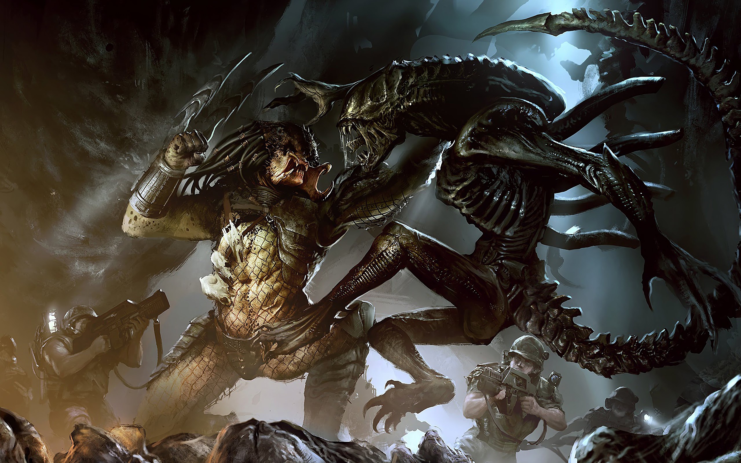 Macbook Pro - Aliens Vs Predator , HD Wallpaper & Backgrounds