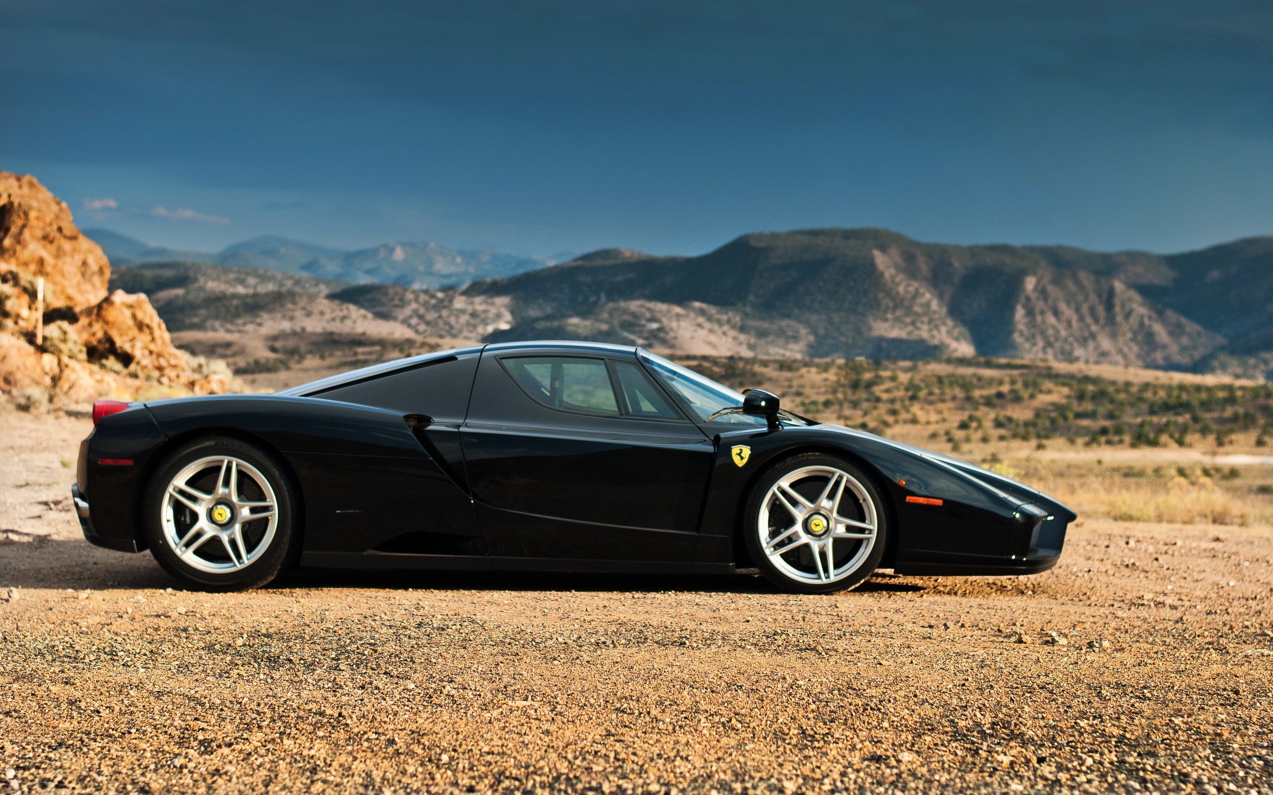 Back To 76 Ferrari Enzo 4k Wallpapers - Black Ferrari Side View , HD Wallpaper & Backgrounds