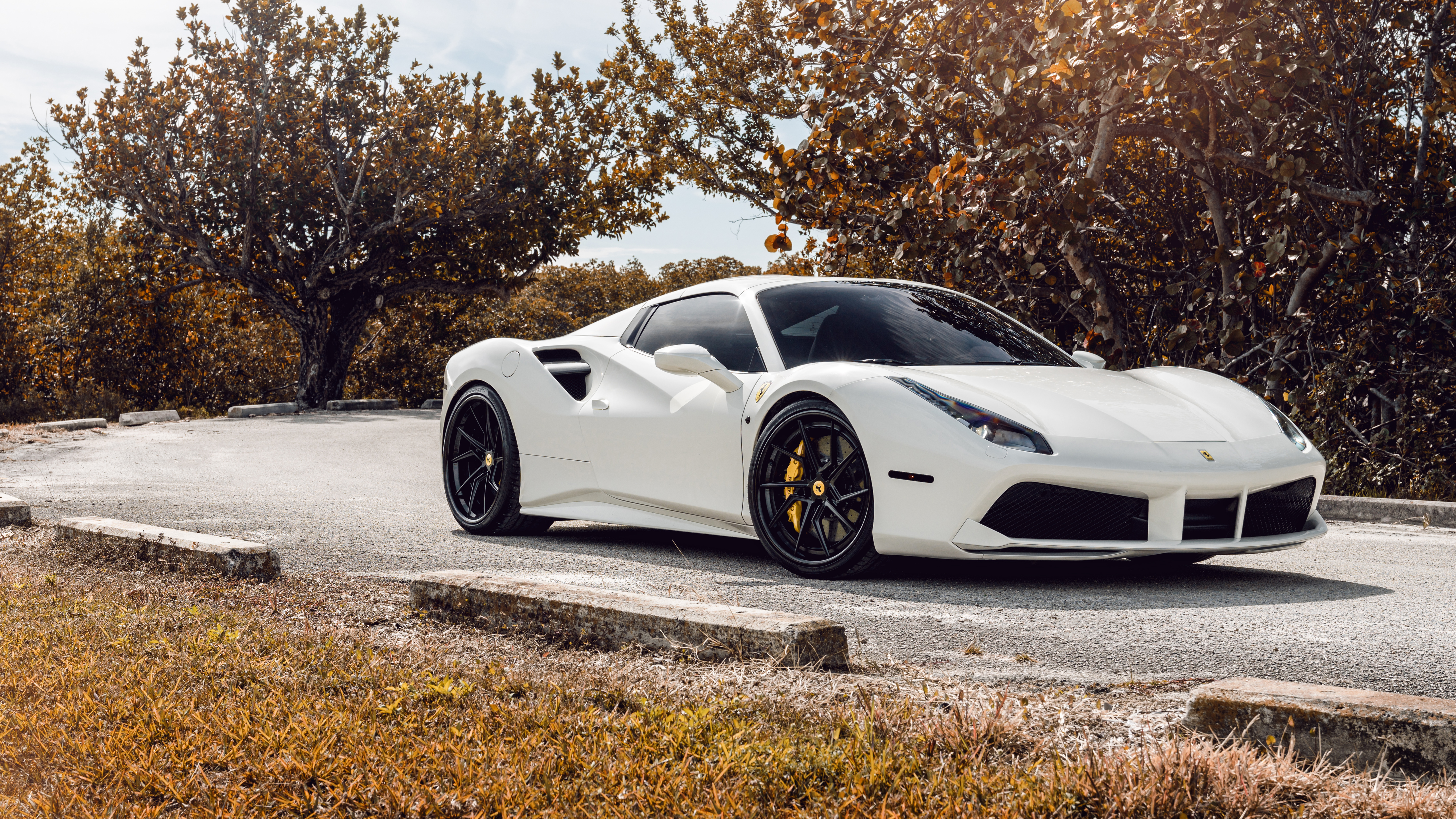 Ag White Ferrari 488 5k - White Ferrari 488 Wallpaper Hd , HD Wallpaper & Backgrounds