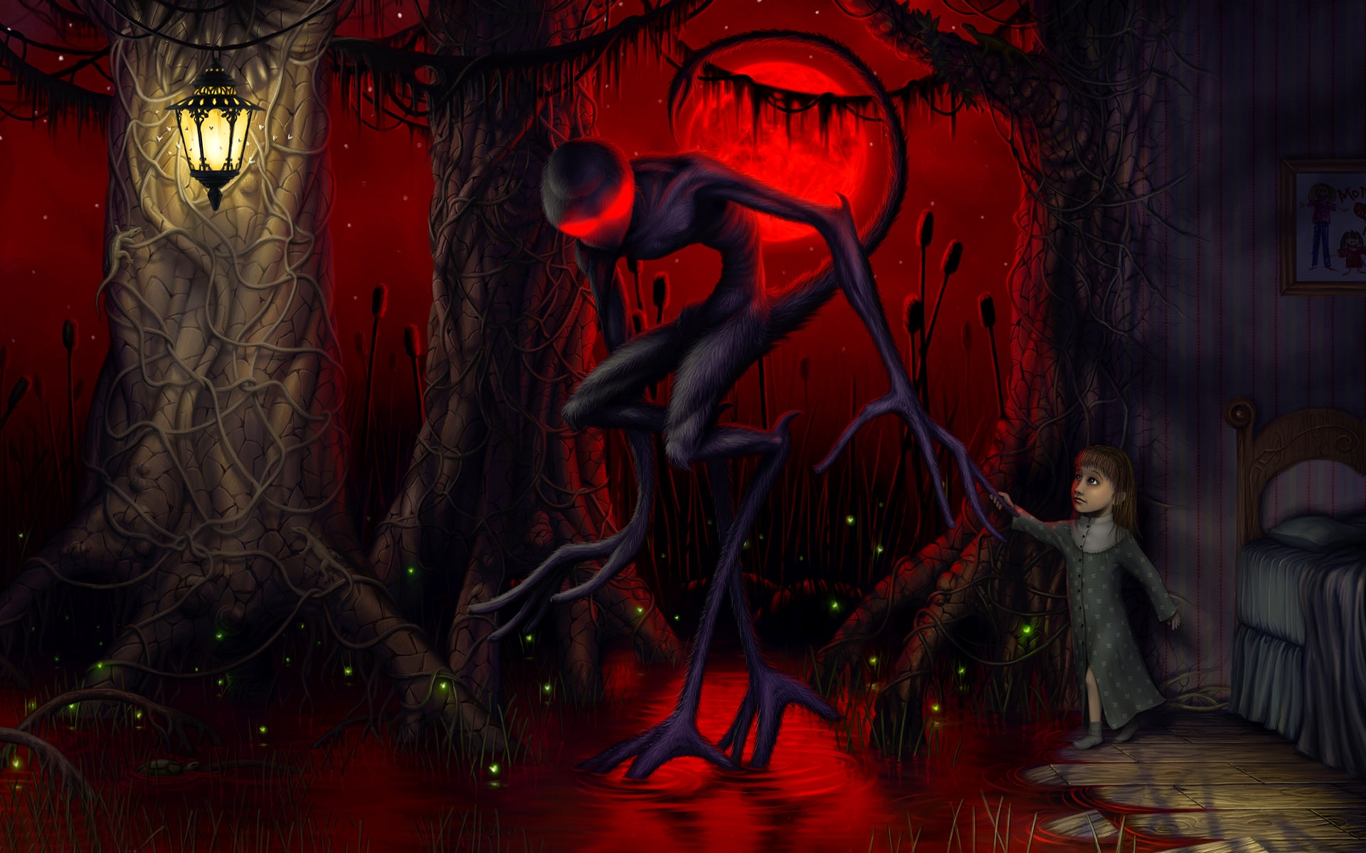Dark, Nine Inch Nails, Red, Monsters University, Illustrator , HD Wallpaper & Backgrounds