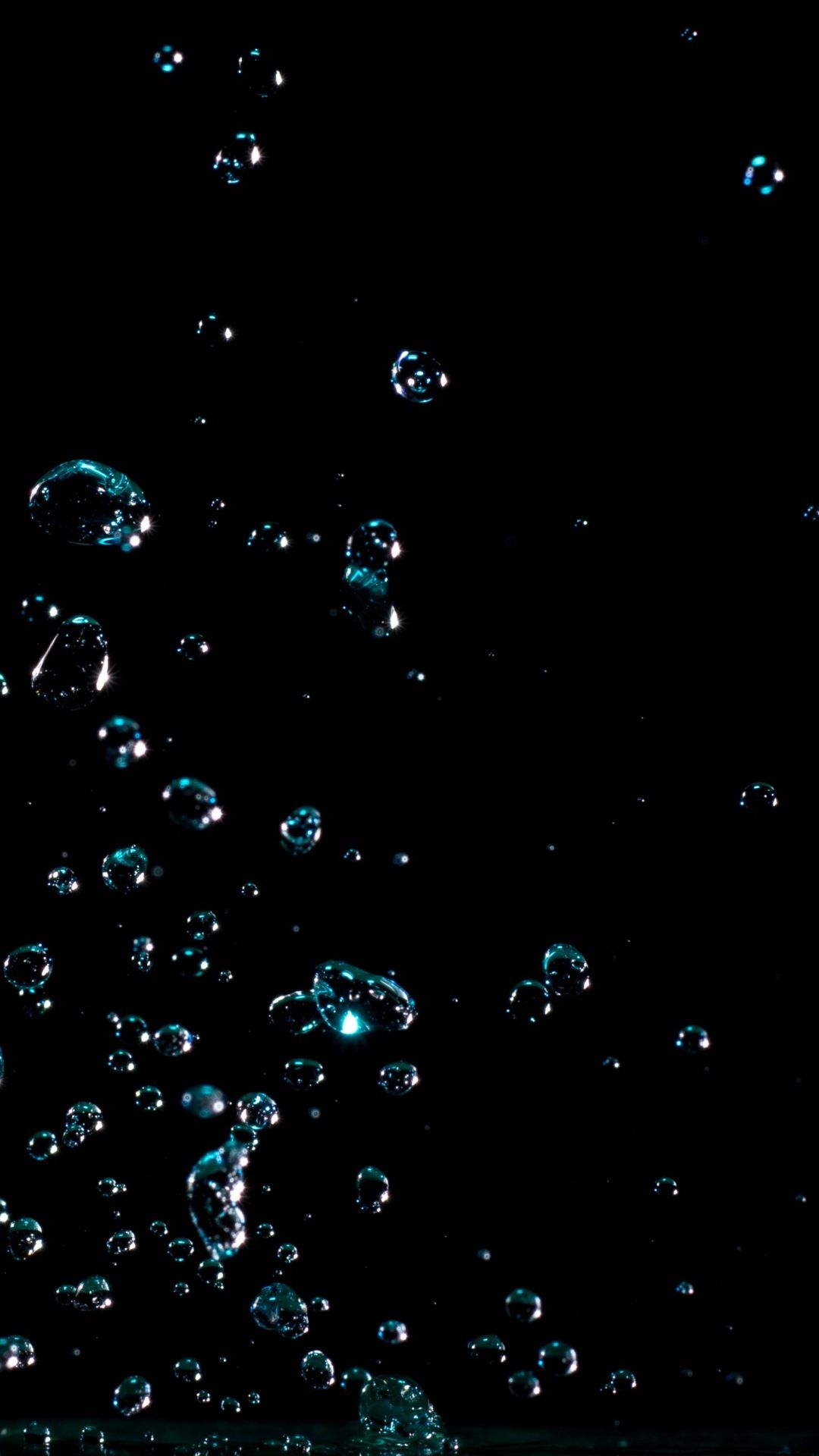 Iphone Bgs » Water Drops Dark Background Iphone 6 Wallpaper - Black And Blue Wallpaper Iphone , HD Wallpaper & Backgrounds