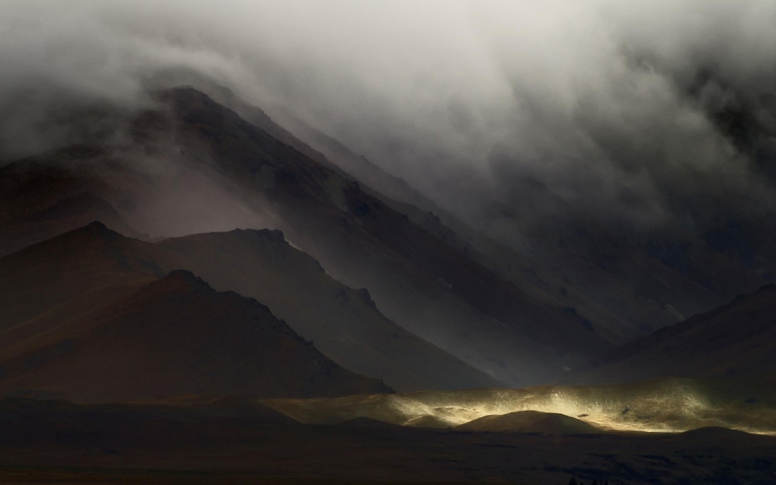 Landscape, Nature, Mist, Dark, Mountain, Clouds Wallpapers - Cool Dark Mountain Background , HD Wallpaper & Backgrounds