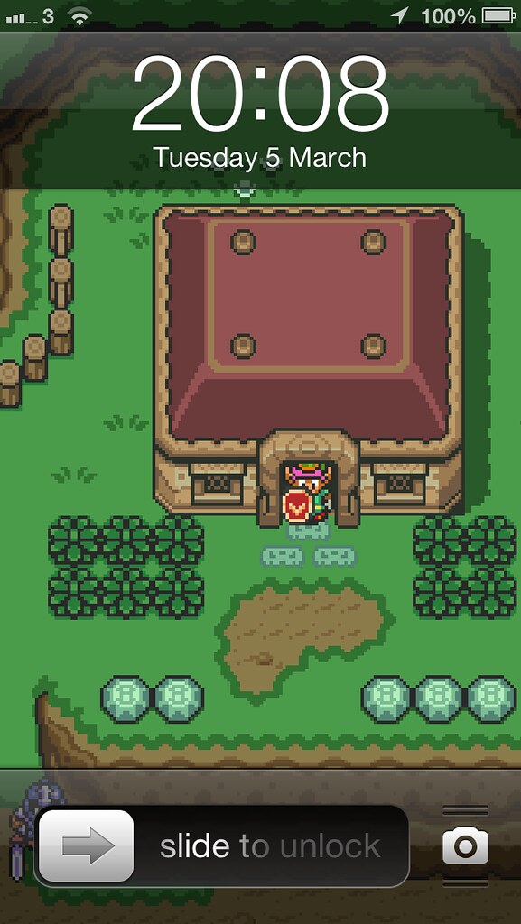 Zelda 3 Iphone 5 Wallpaper On Lock Screen - Zelda A Link To The Past House , HD Wallpaper & Backgrounds