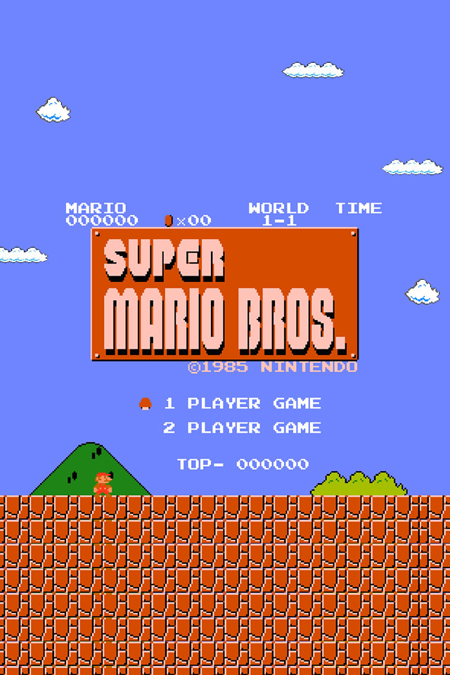 Super Mario Start Screen - Mario Lock Screen Iphone , HD Wallpaper & Backgrounds