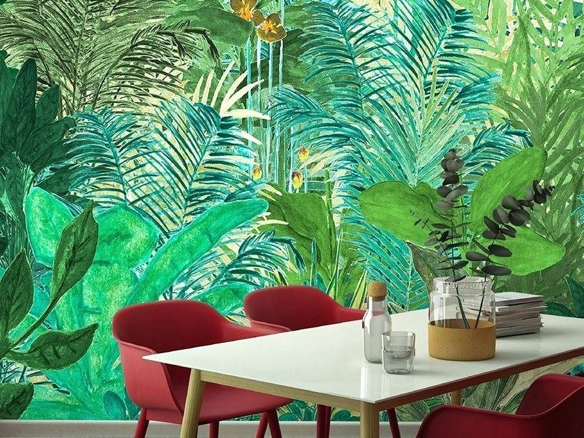 Tropical Wall Paper Tropical Wallpaper Free Washable - Interior Design , HD Wallpaper & Backgrounds