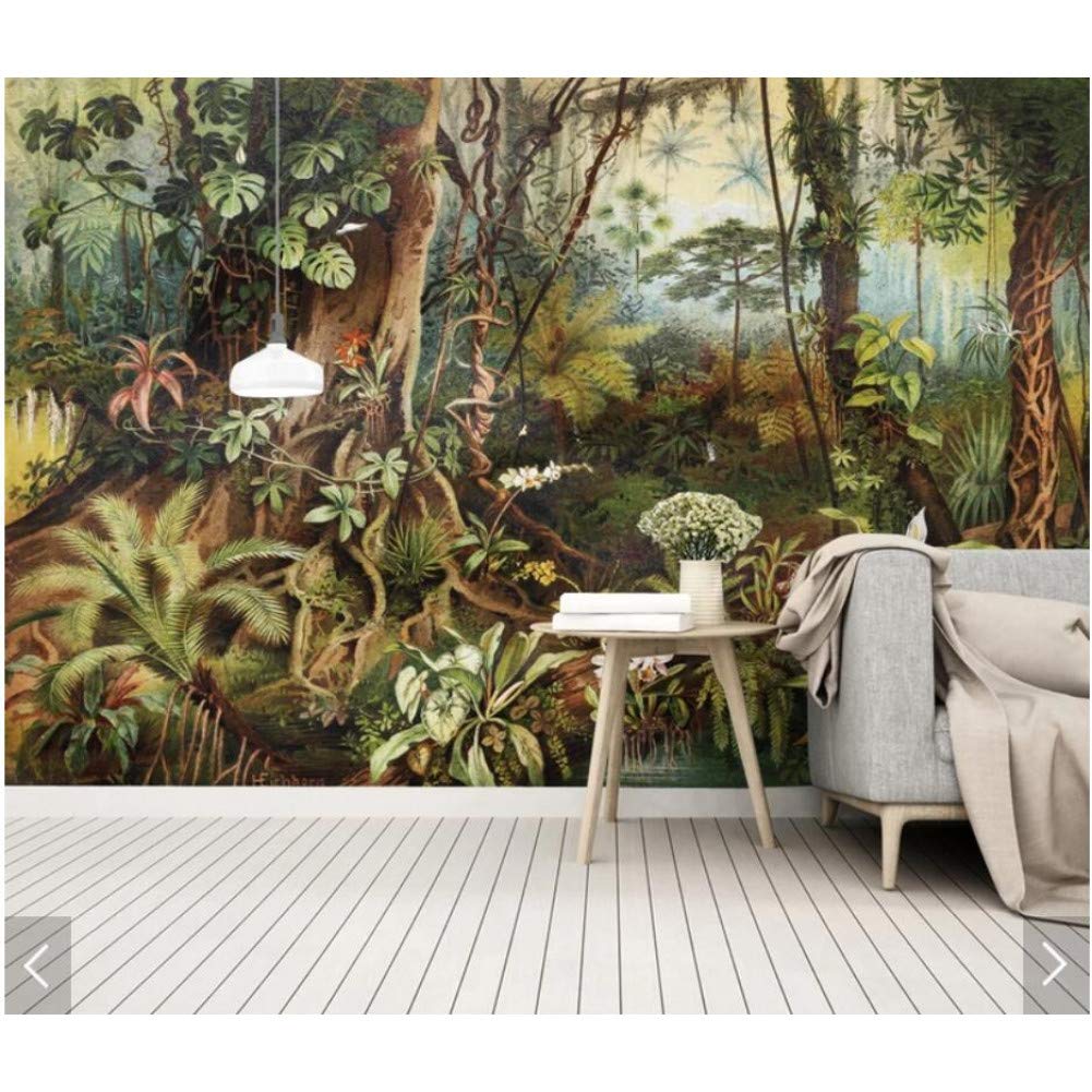 Bizhihnk Vintage Tropical Rainforest Wallpaper Mural - Vintage Jungle , HD Wallpaper & Backgrounds