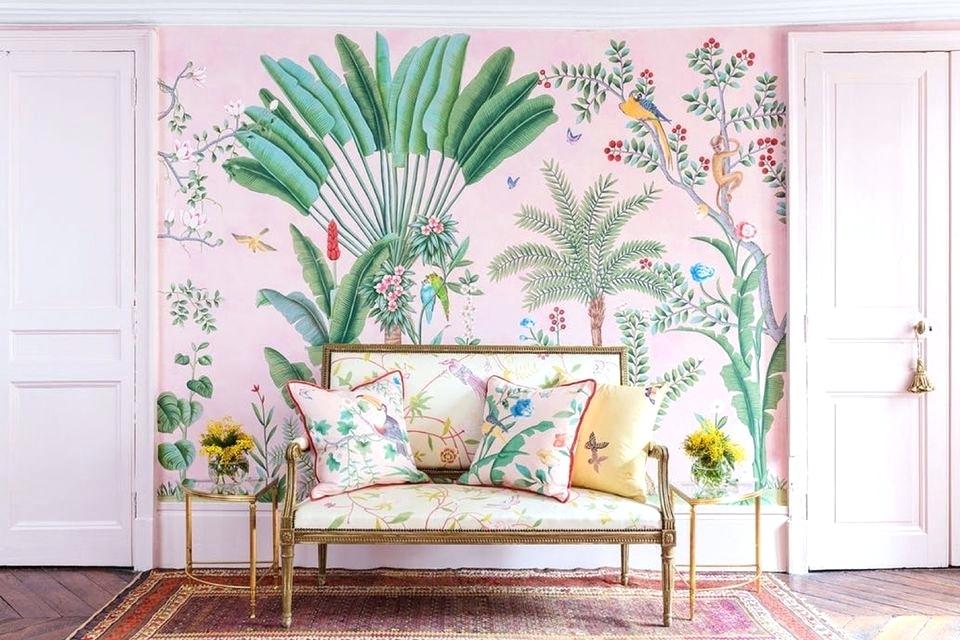 Tropical Wallpaper For Walls Tropical Interiors Tropical - Amazonia Wallpaper De Gournay , HD Wallpaper & Backgrounds