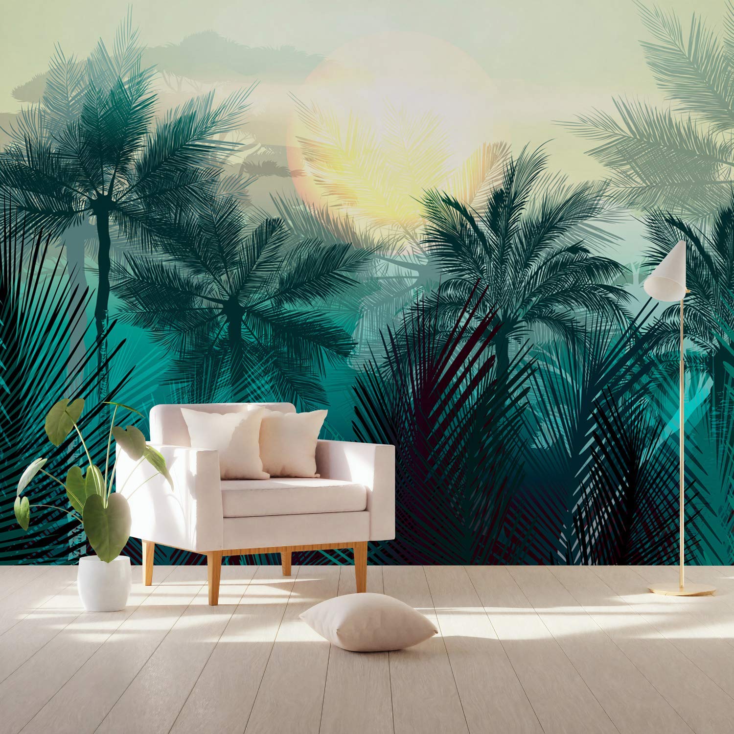 Murwall Forest Wallpaper Palm Tree Wall Mural Tropical - Landscape , HD Wallpaper & Backgrounds