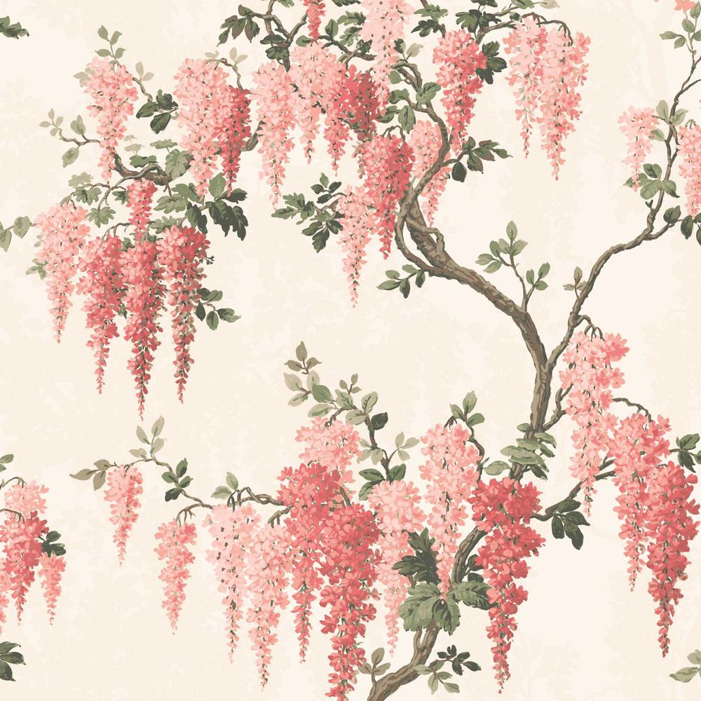 Wisteria In Coral Floral Wallpaper By Woodchip & Magnolia - Pearl Lowe , HD Wallpaper & Backgrounds