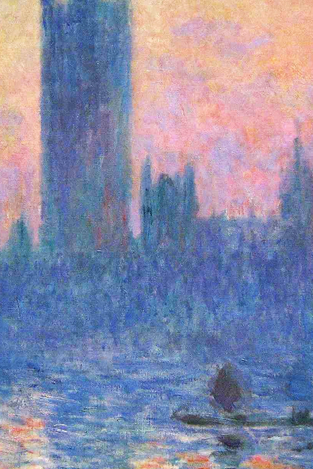 Claude Monet Classic Painting Art Sunset Pattern Iphone - Iphone 6 Wallpaper Monet , HD Wallpaper & Backgrounds