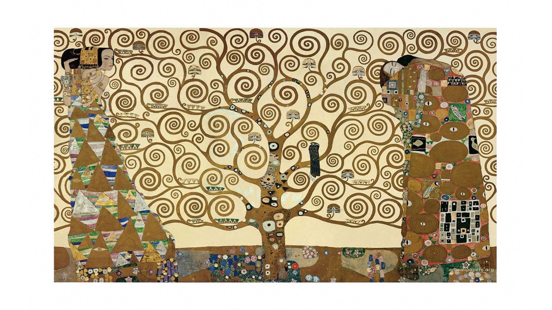 Klimt Gustav Klimt Wallpaper Image 1024ã 768 Klimt - Gustav Klimt (tree Of Life) Art Print Poster , HD Wallpaper & Backgrounds