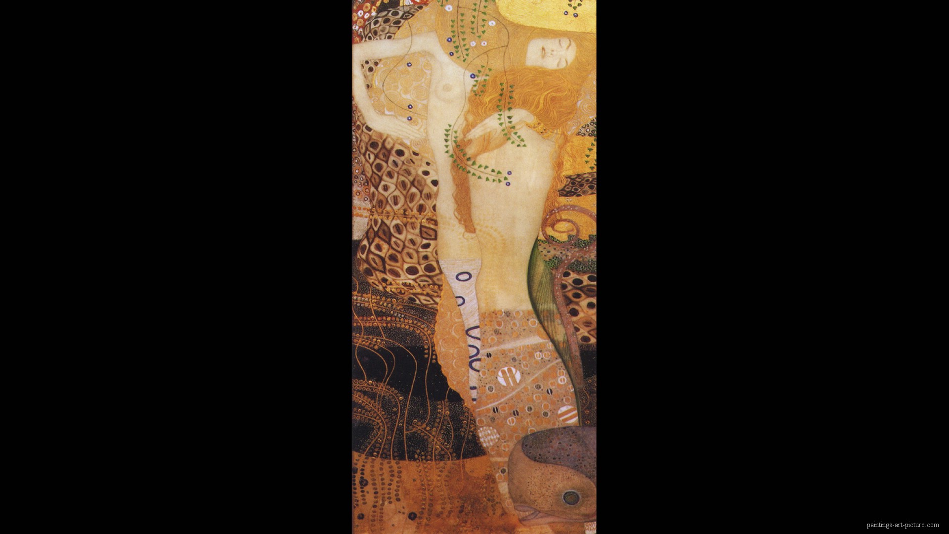 Gustav Klimt Paintings Wallpaper Water Serpents 1 - Gustav Klimt , HD Wallpaper & Backgrounds