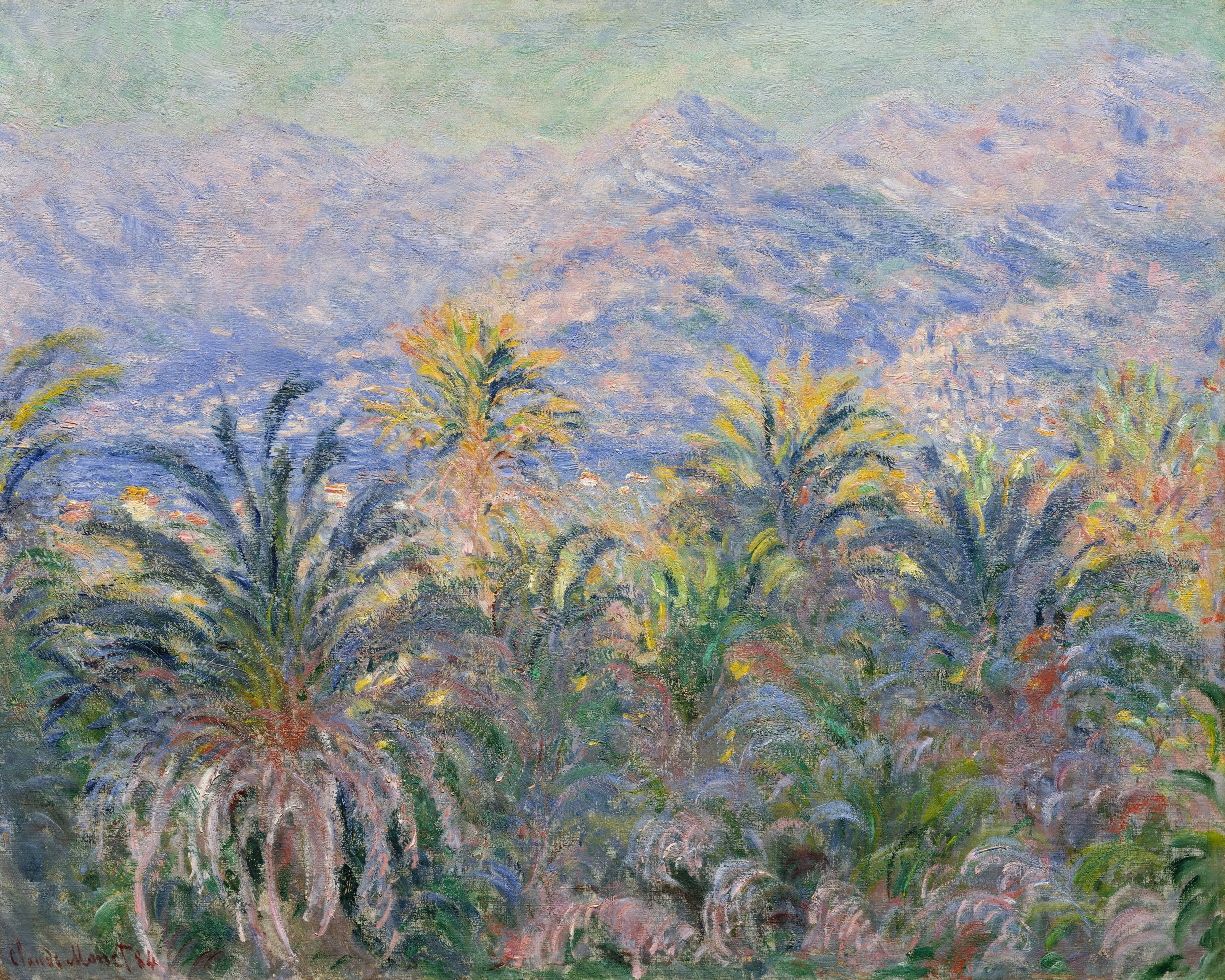 Arm Of The Seine Near Vetheuil, Claude Monet, Art, - Claude Monet Palm Trees At Bordighera , HD Wallpaper & Backgrounds