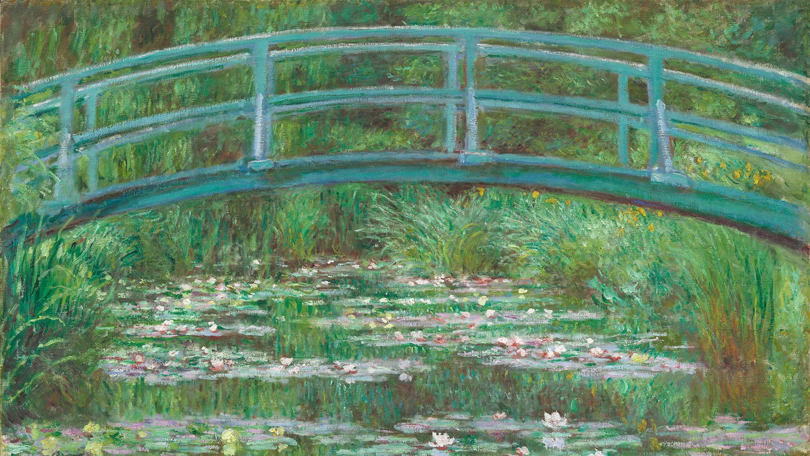 Green Footed Bridge Over Lily Pads Painting, Artwork, - National Gallery Of Art , HD Wallpaper & Backgrounds