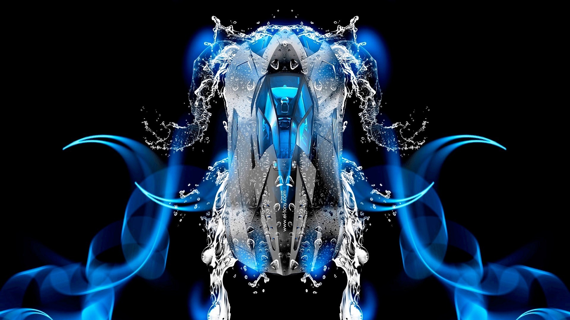 Design Talent Showcase El-tony - Fire And Water Car , HD Wallpaper & Backgrounds