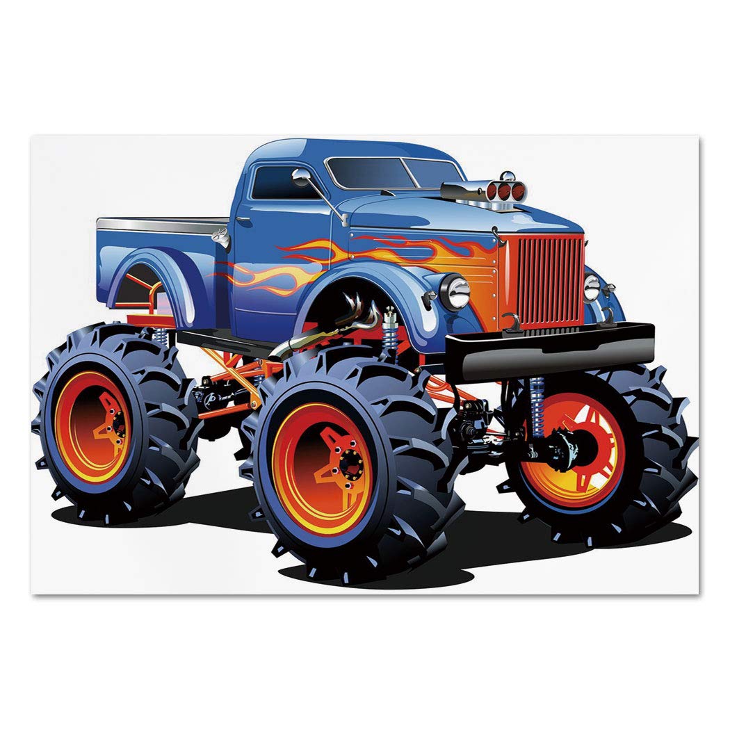 Large Wall Mural Sticker [ Man Cave Decor,cartoon Monster - Monster Truck Cartoon , HD Wallpaper & Backgrounds